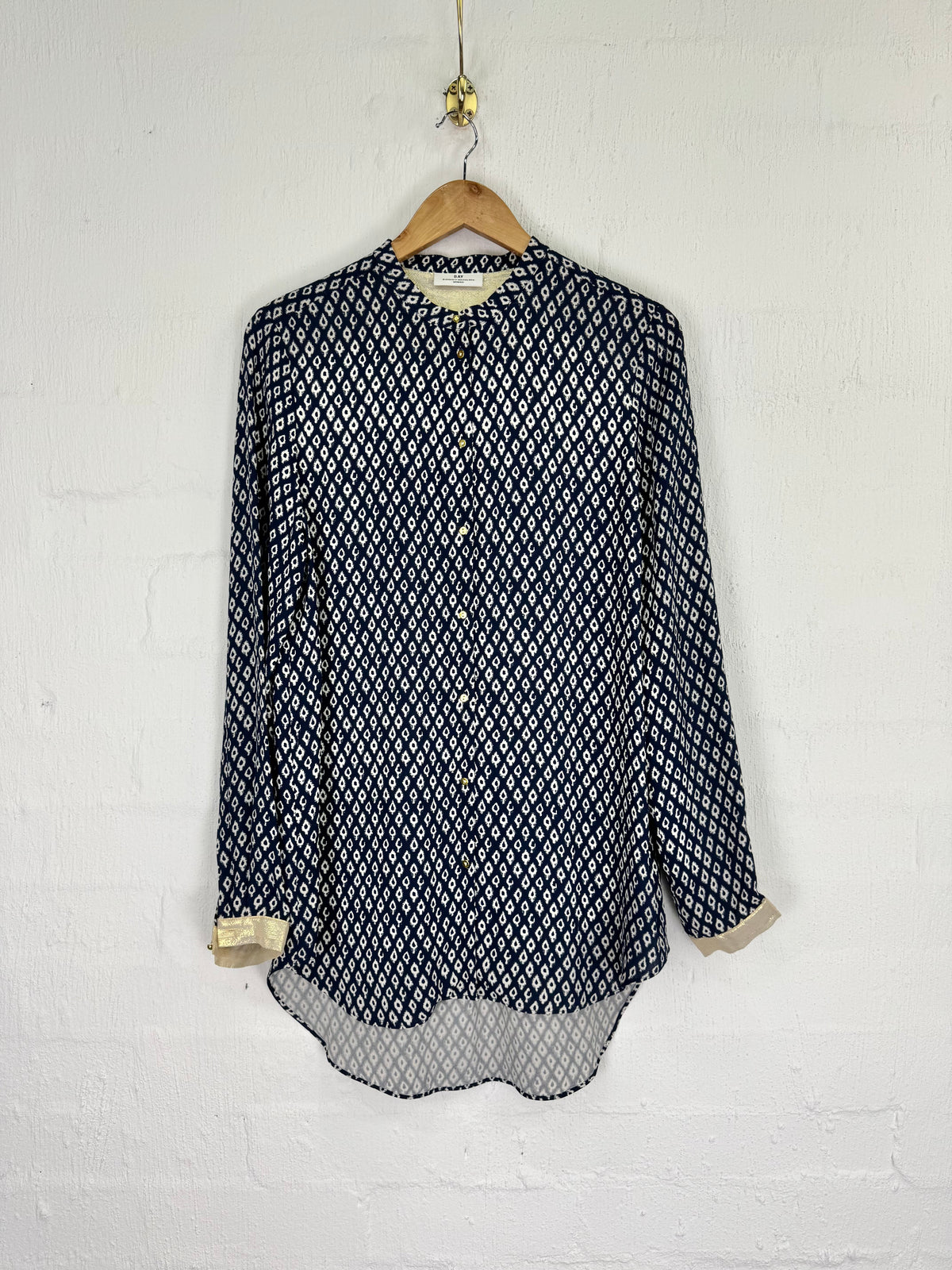 Day Birger et Mikkelsen Blue Patterned Button-Down Blouse - AU8/10