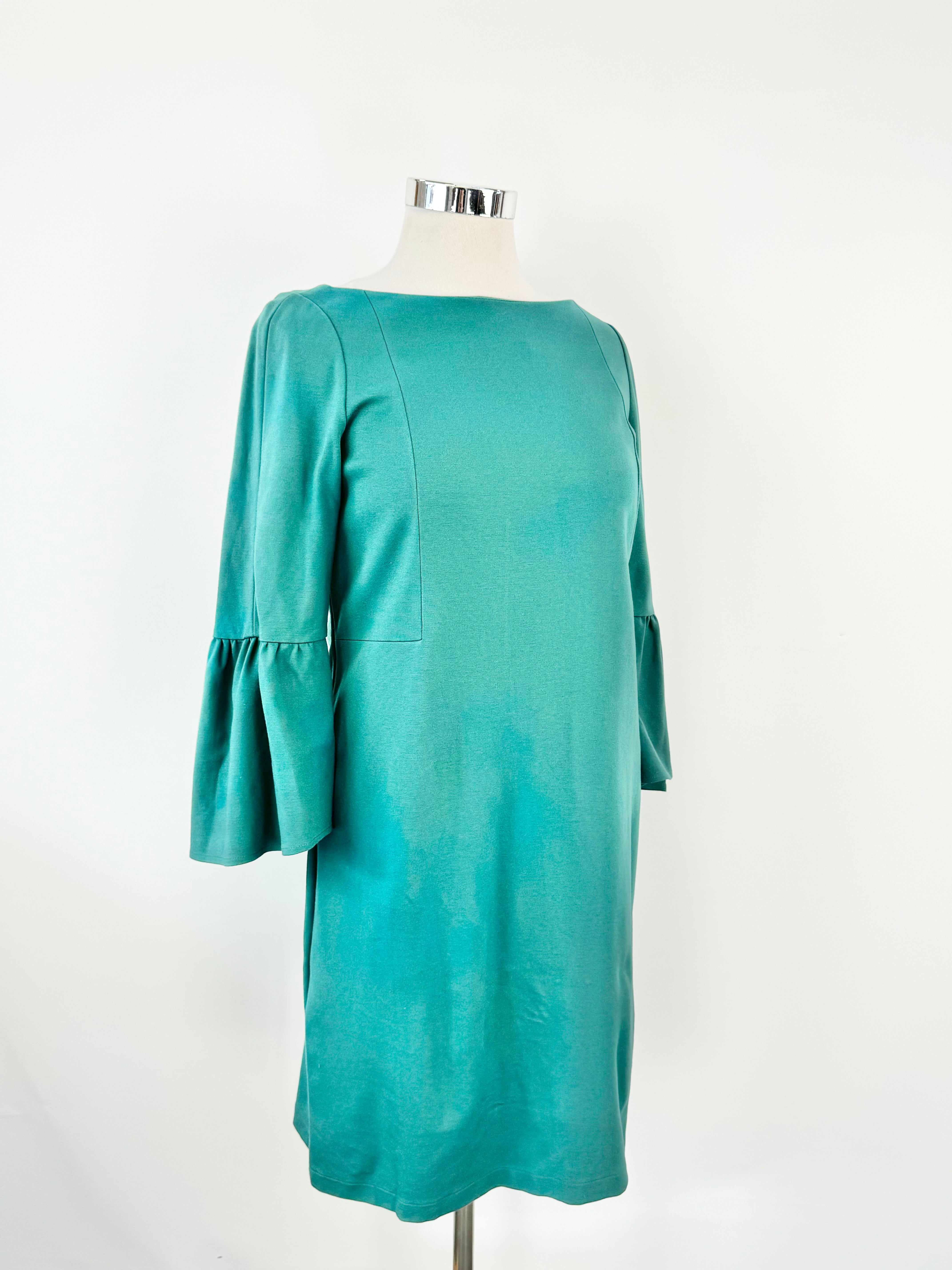 Lafayette 148 Teal Bell Sleeve Dress - AU12