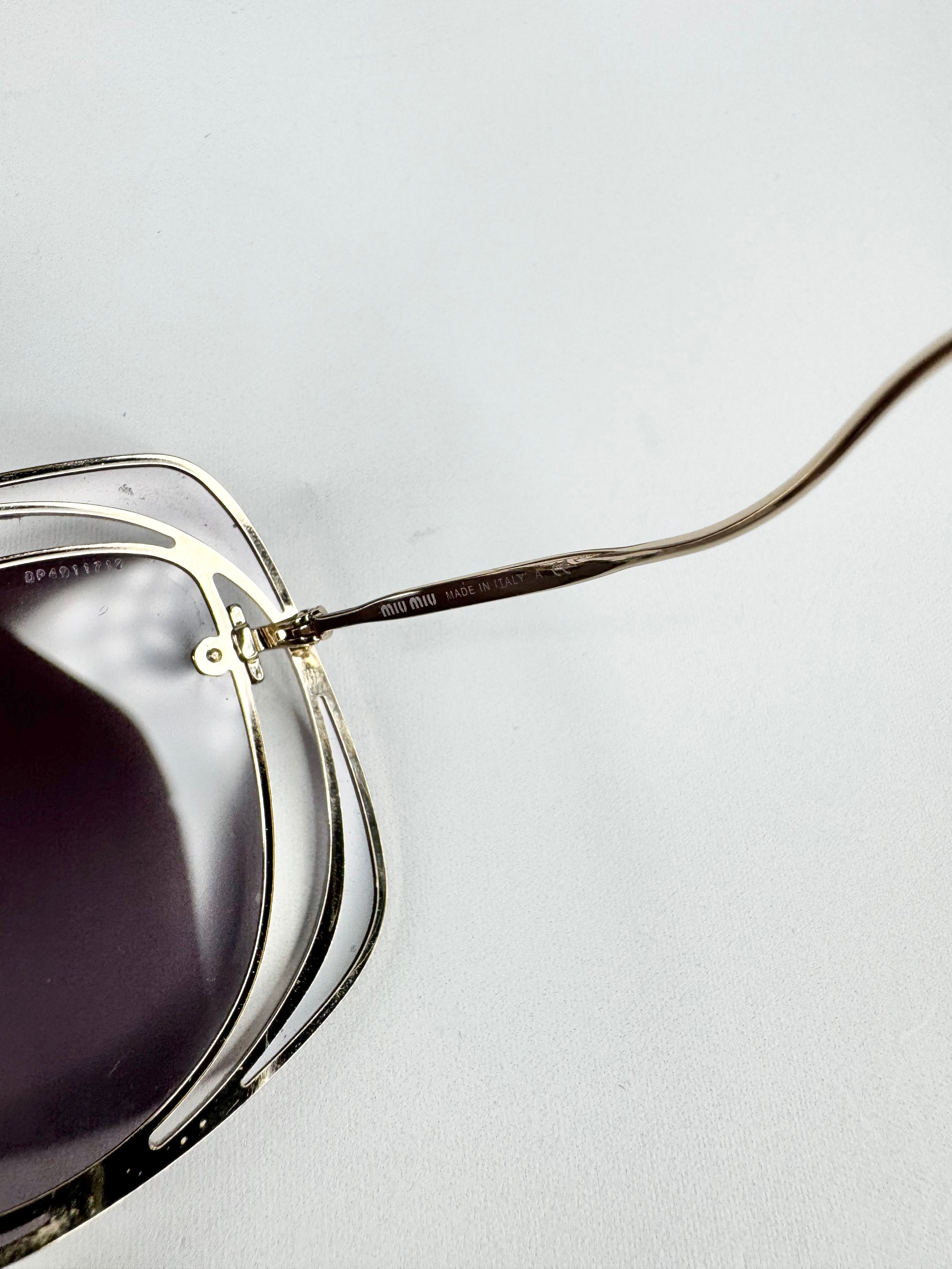 Miu Miu Lavender Tinted 'Scenique Evolution' Cut Out Sunglasses