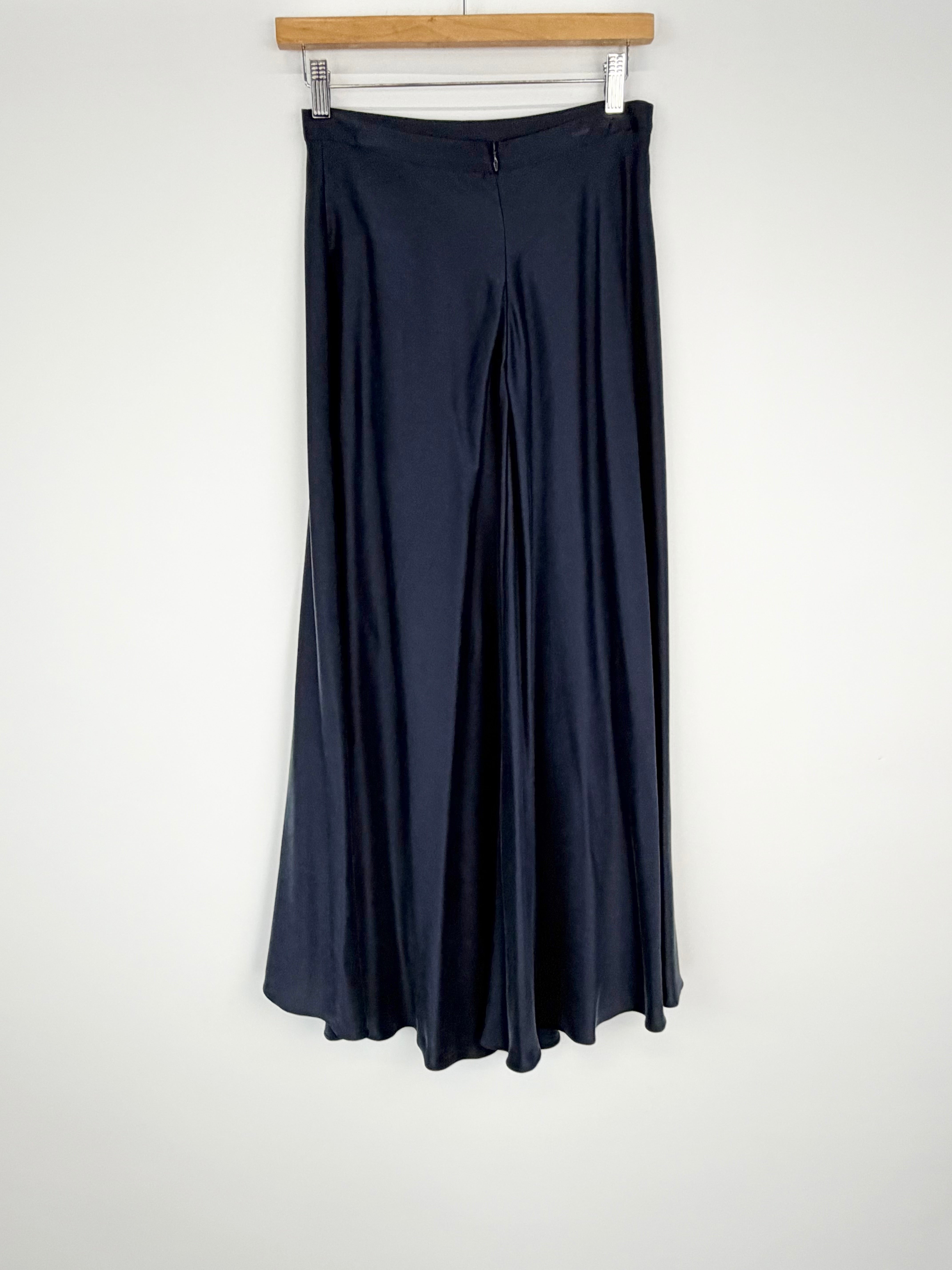 Bec & Bridge Navy Blue Bias Cut 'Classic Circle' Silk Maxi Skirt NWT - AU8