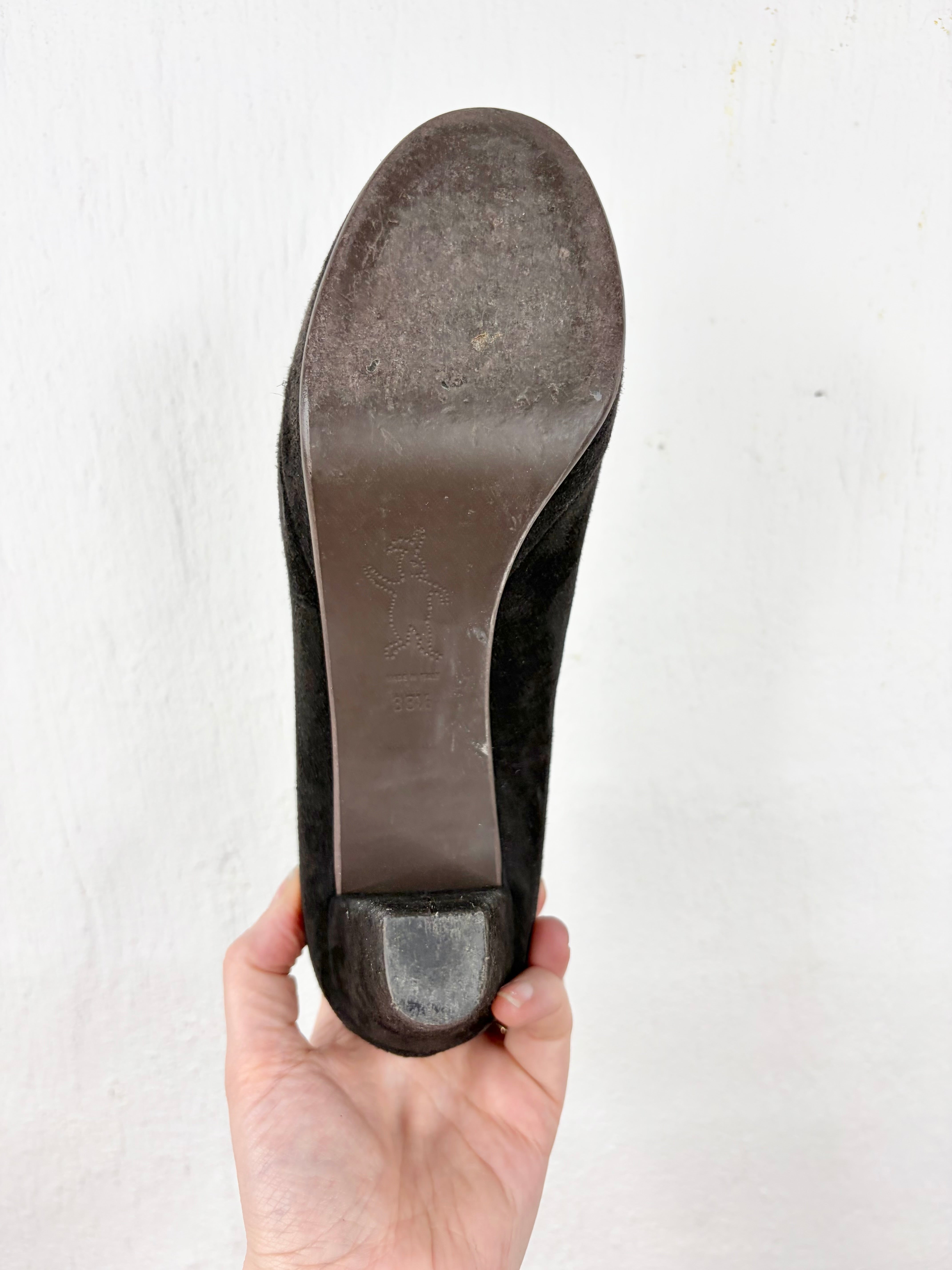 Marni Chocolate Suede Platform Mary Jane - EU38.5