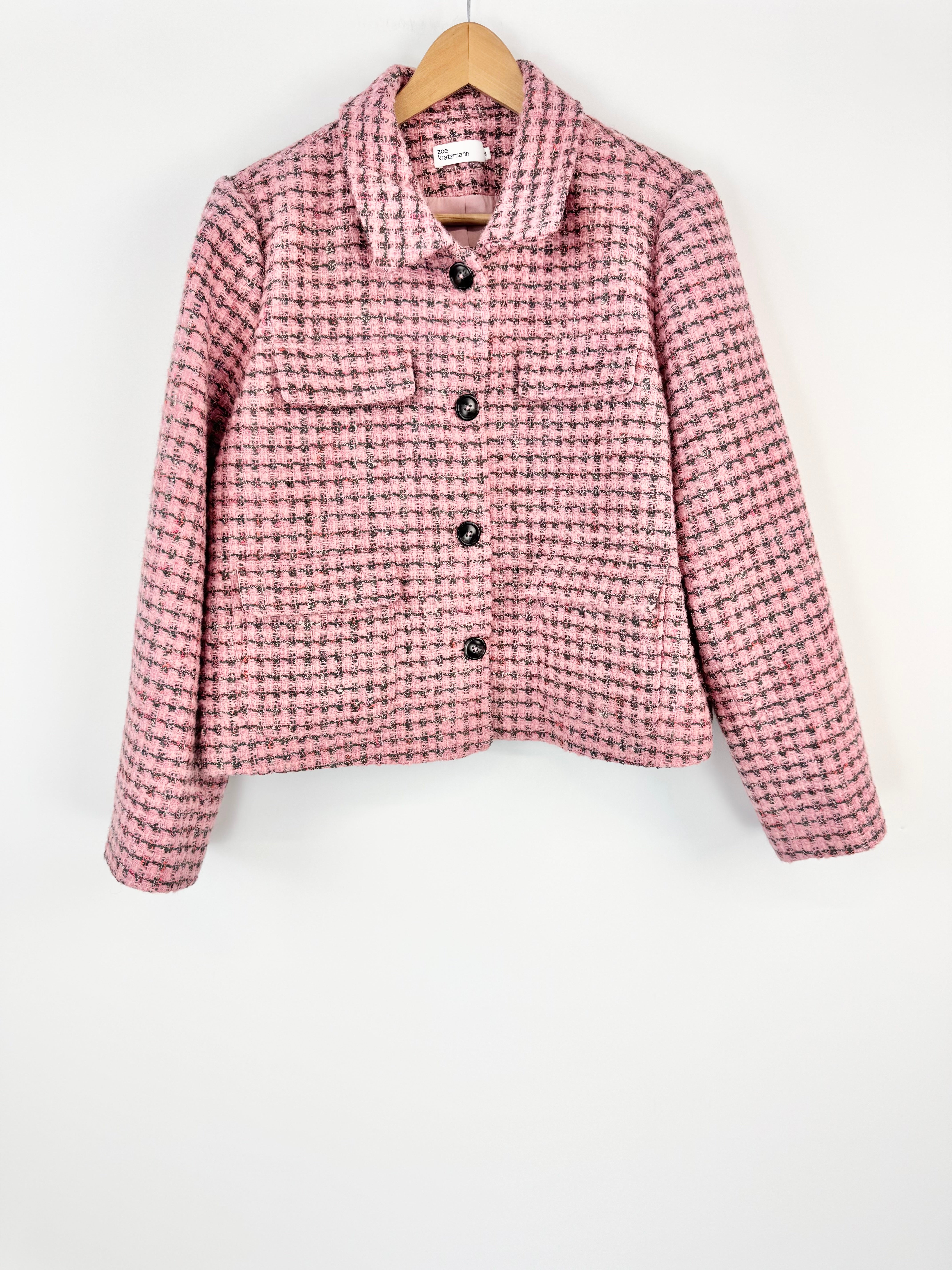 Zoe Kratzmann 'Adjoin' Rose Boucle Jacket - AU16/18