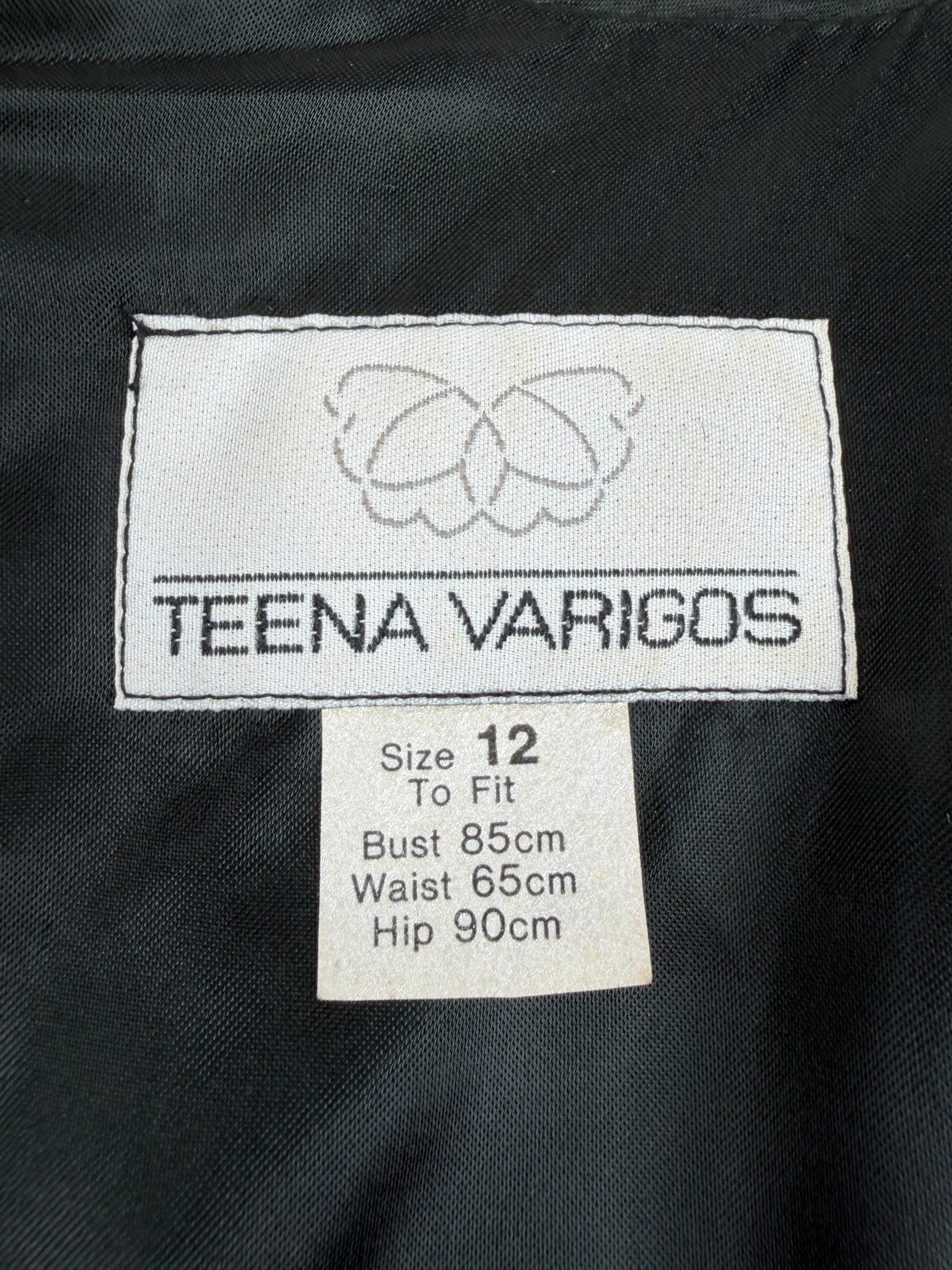 Teena Varigos Black Sequin & Velvet Cocktail Dress - AU12