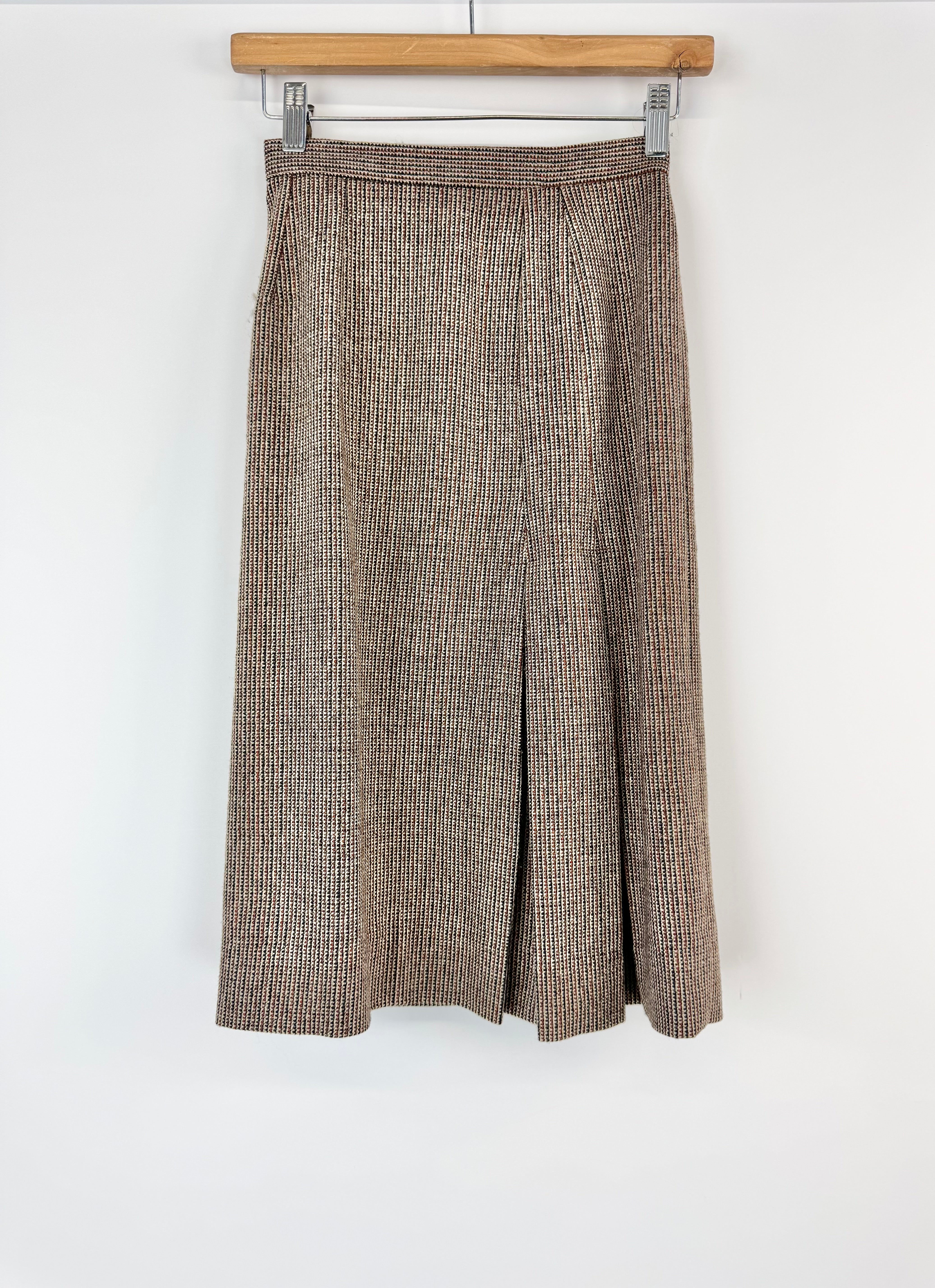 Merivale Australia Brown Checked Front Pleat Skirt - AU6/8
