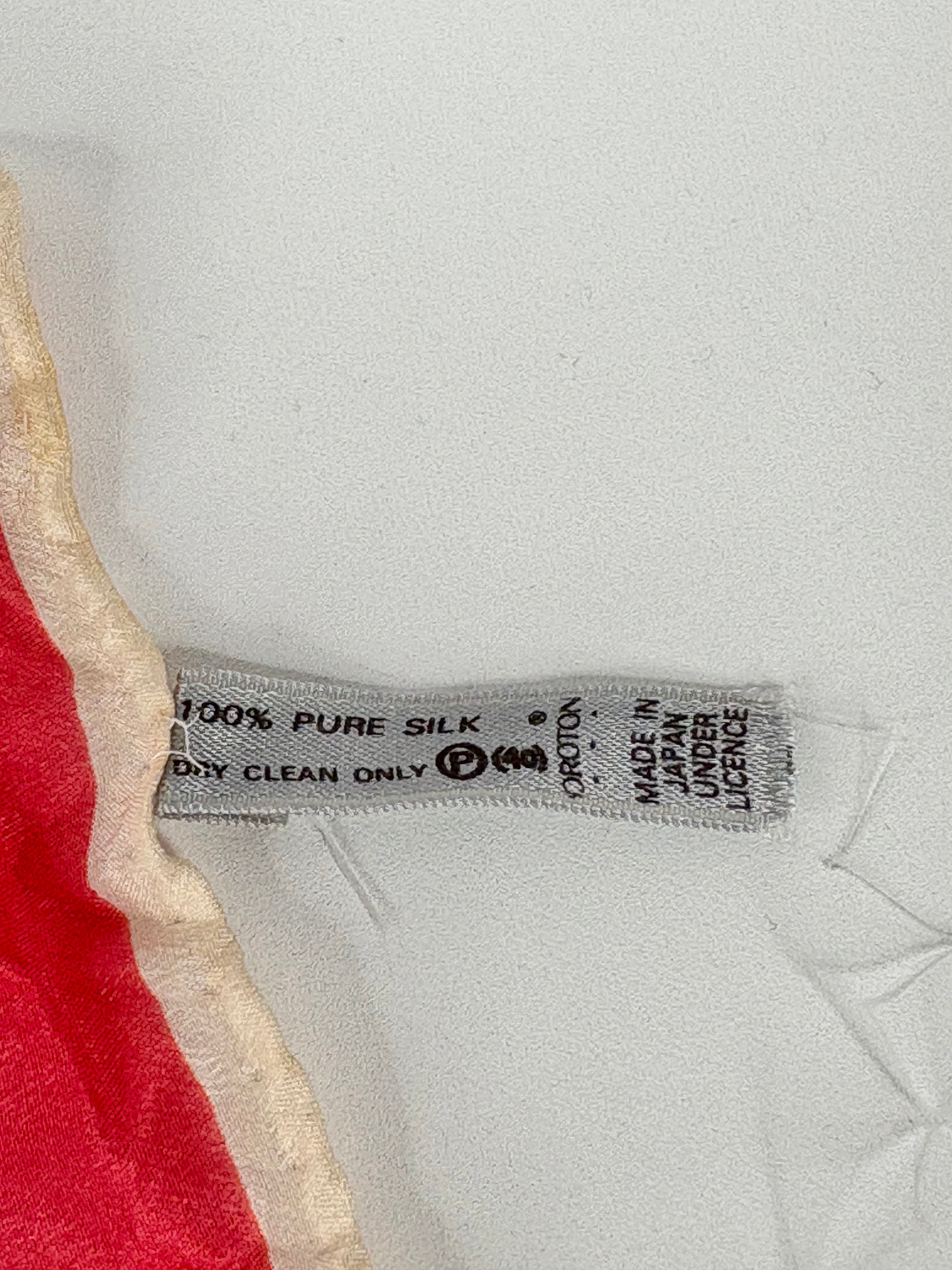 Oroton Vintage Salmon-Pink Silk Scarf