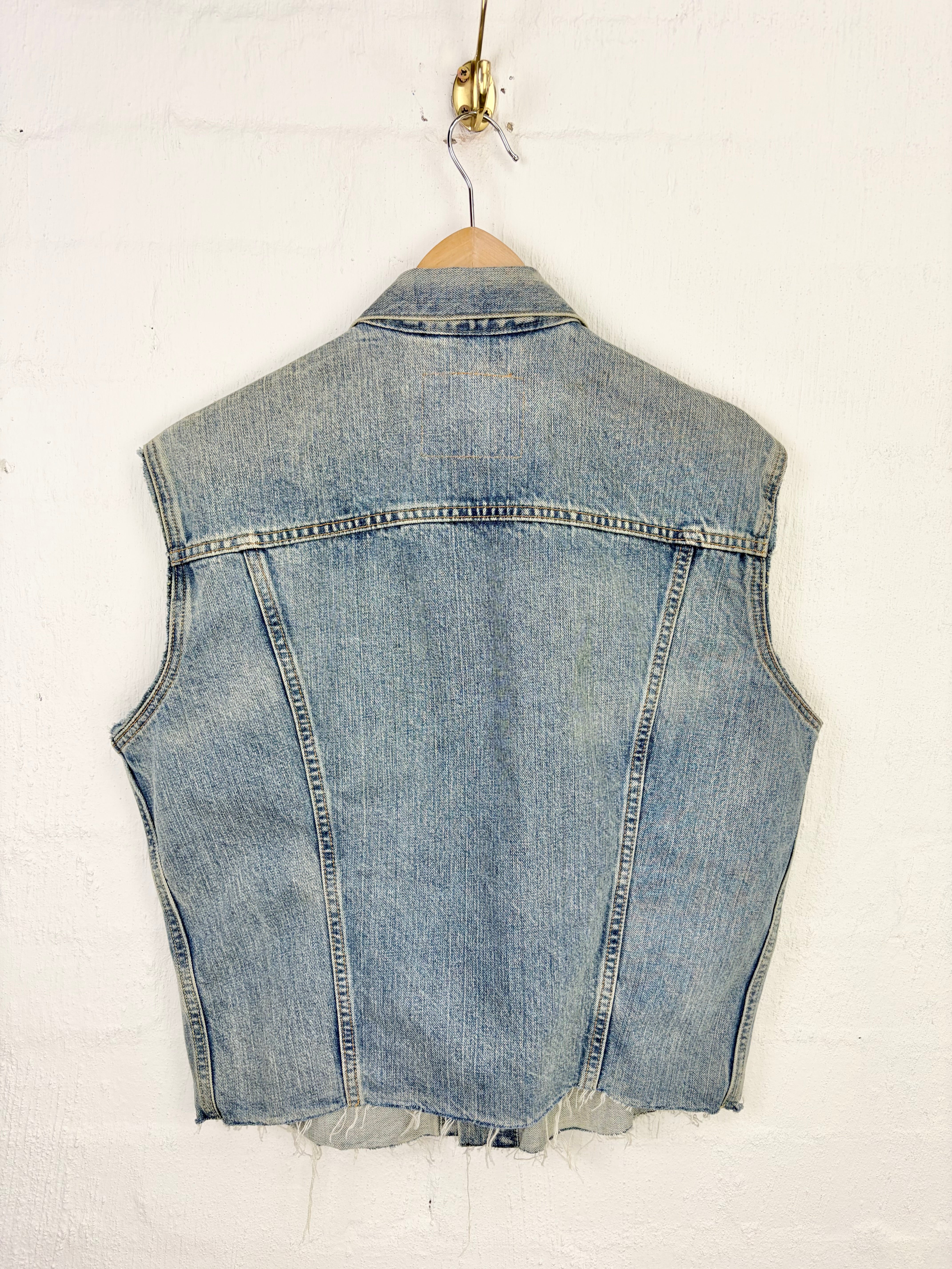 Levi's Pale Blue Denim Studded Vest - M