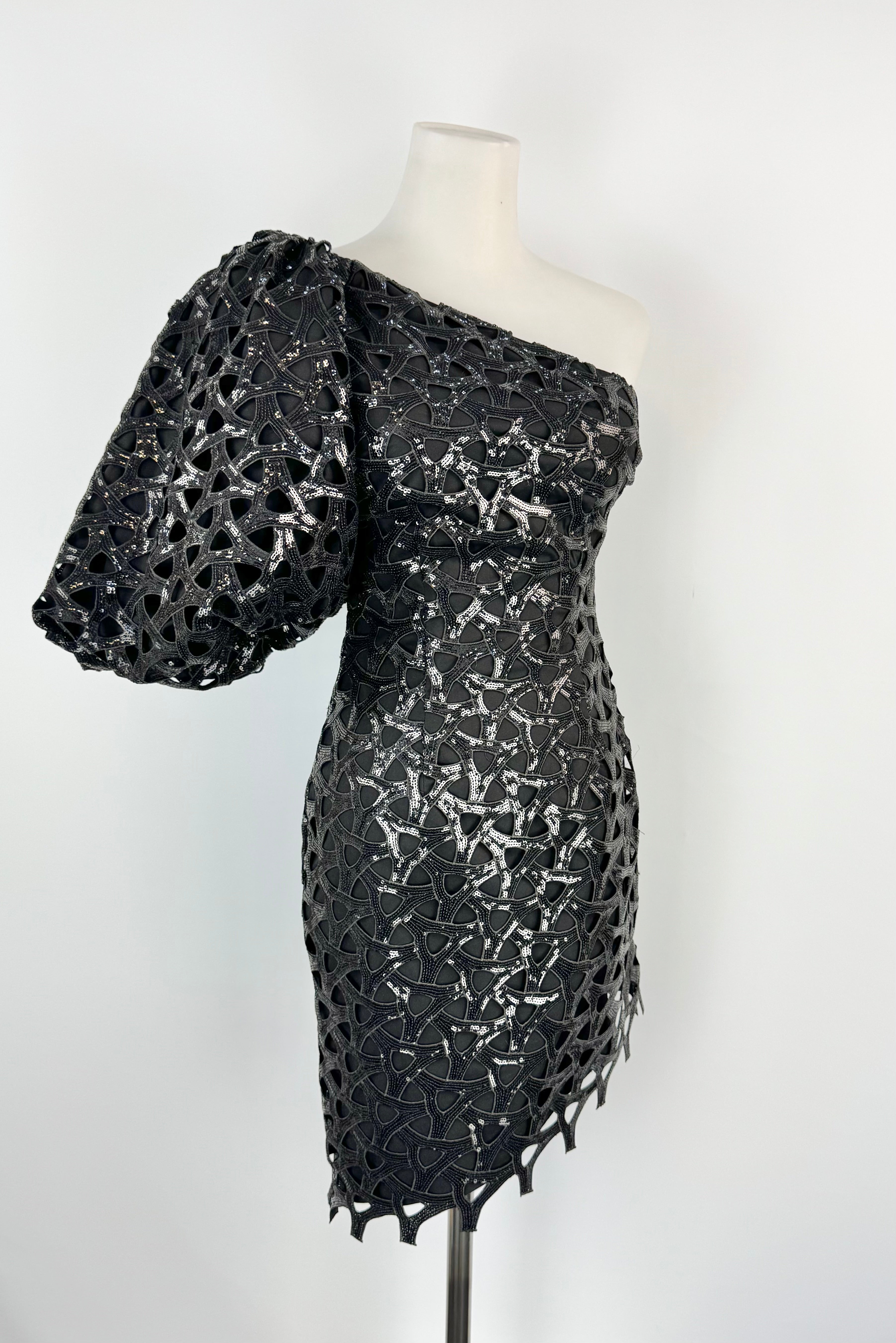 Aje Black Puff Sleeve Cocktail Dress - AU4