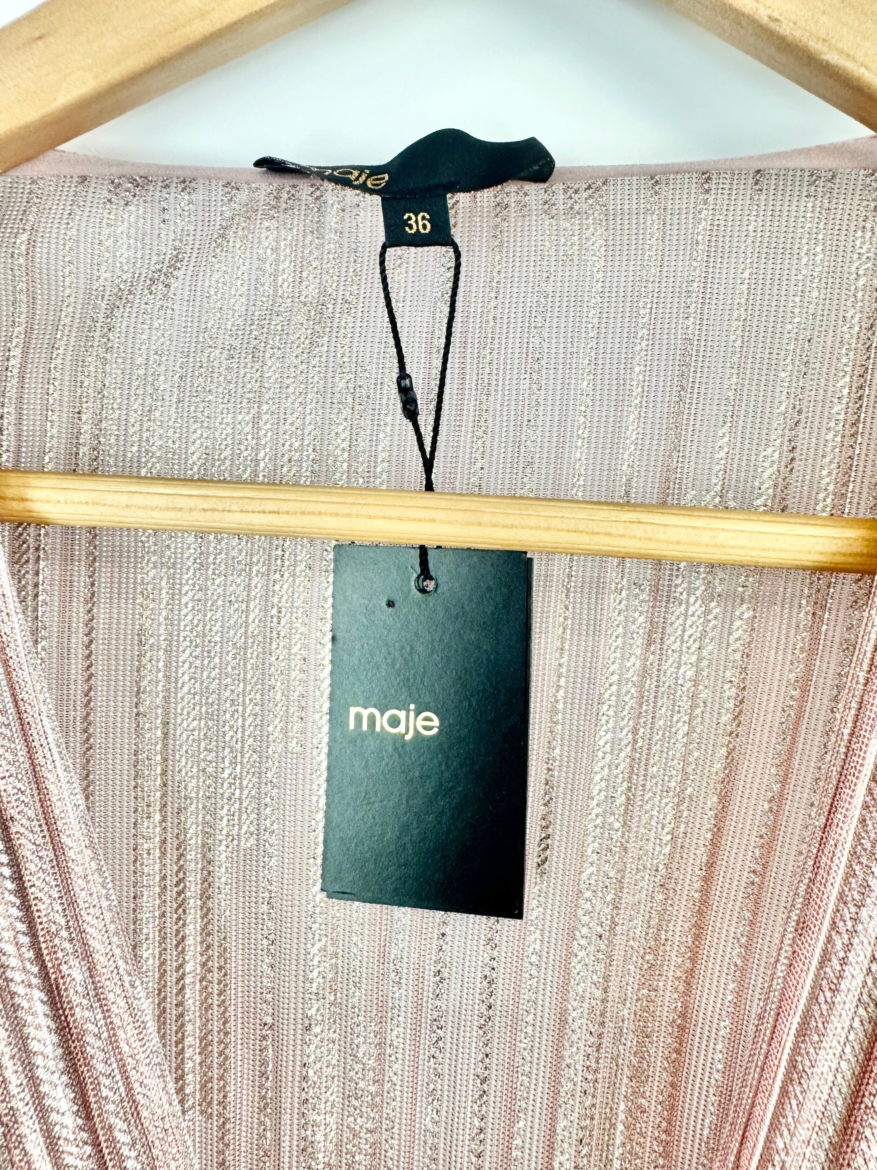 Maje Pink and Silver 'Runnylo' Mini Dress NWT - AU8/10