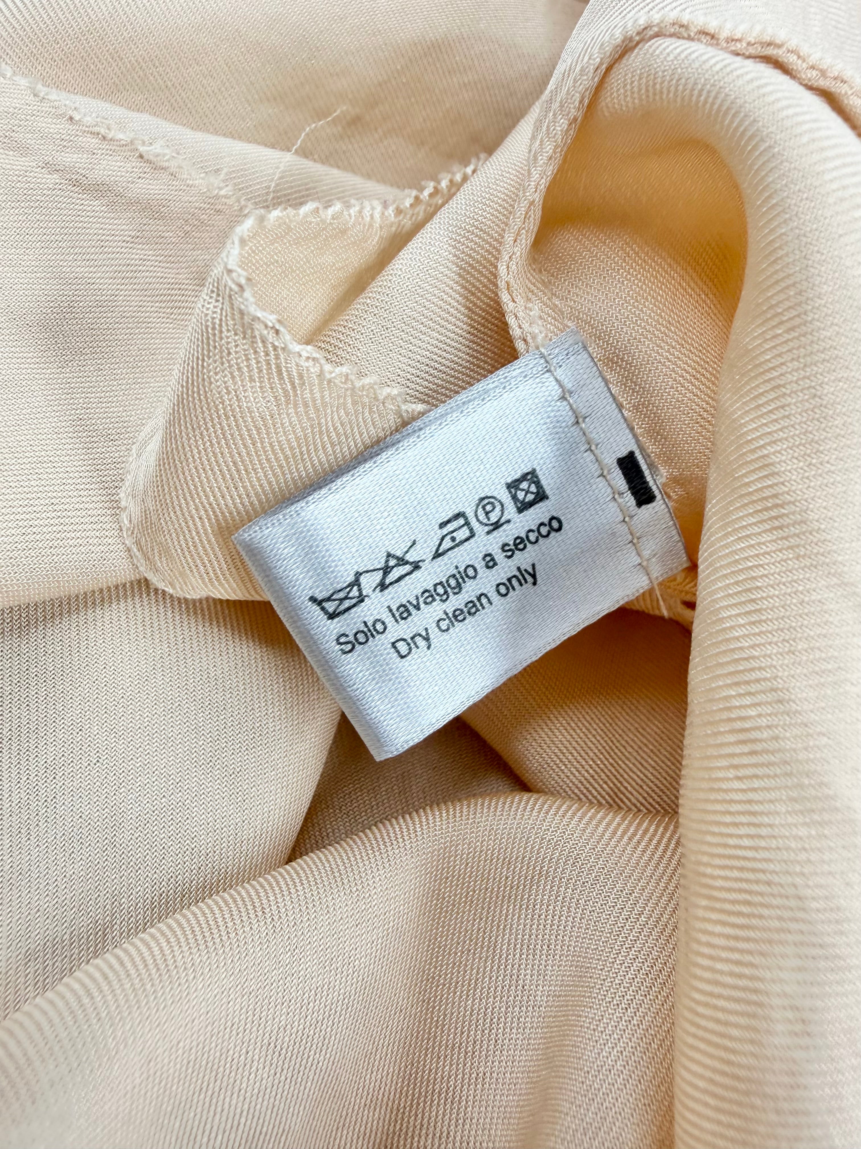 Bottega Veneta Cream Silk Raw Trim Blouse - AU12/14