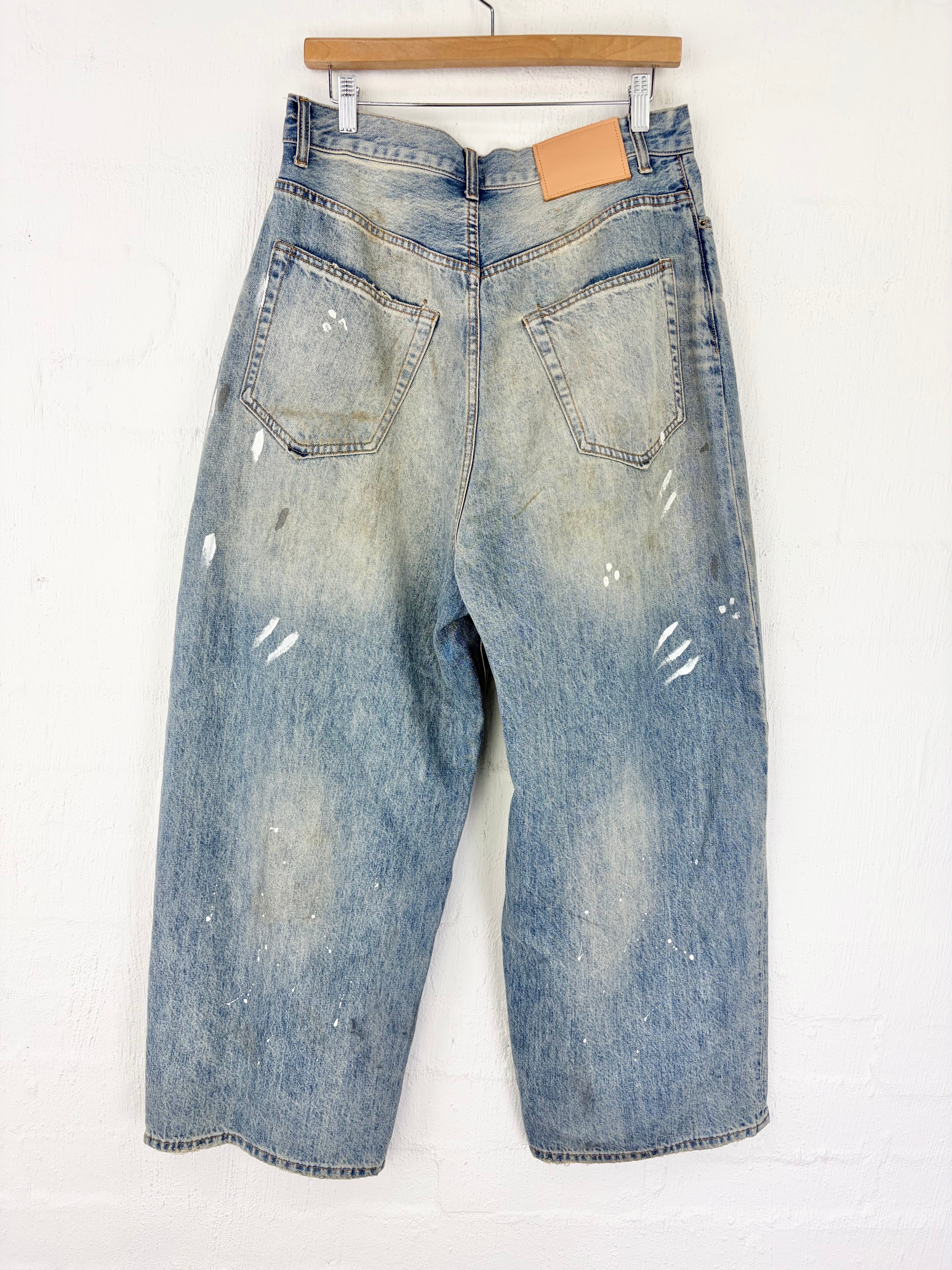 Acne Studios 1981M Relaxed Tapered Fit Paint Splatter Jeans - 46