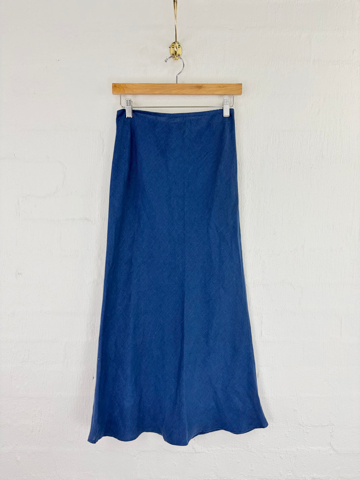 Agnès B. Blue Linen A-Line Skirt - AU10