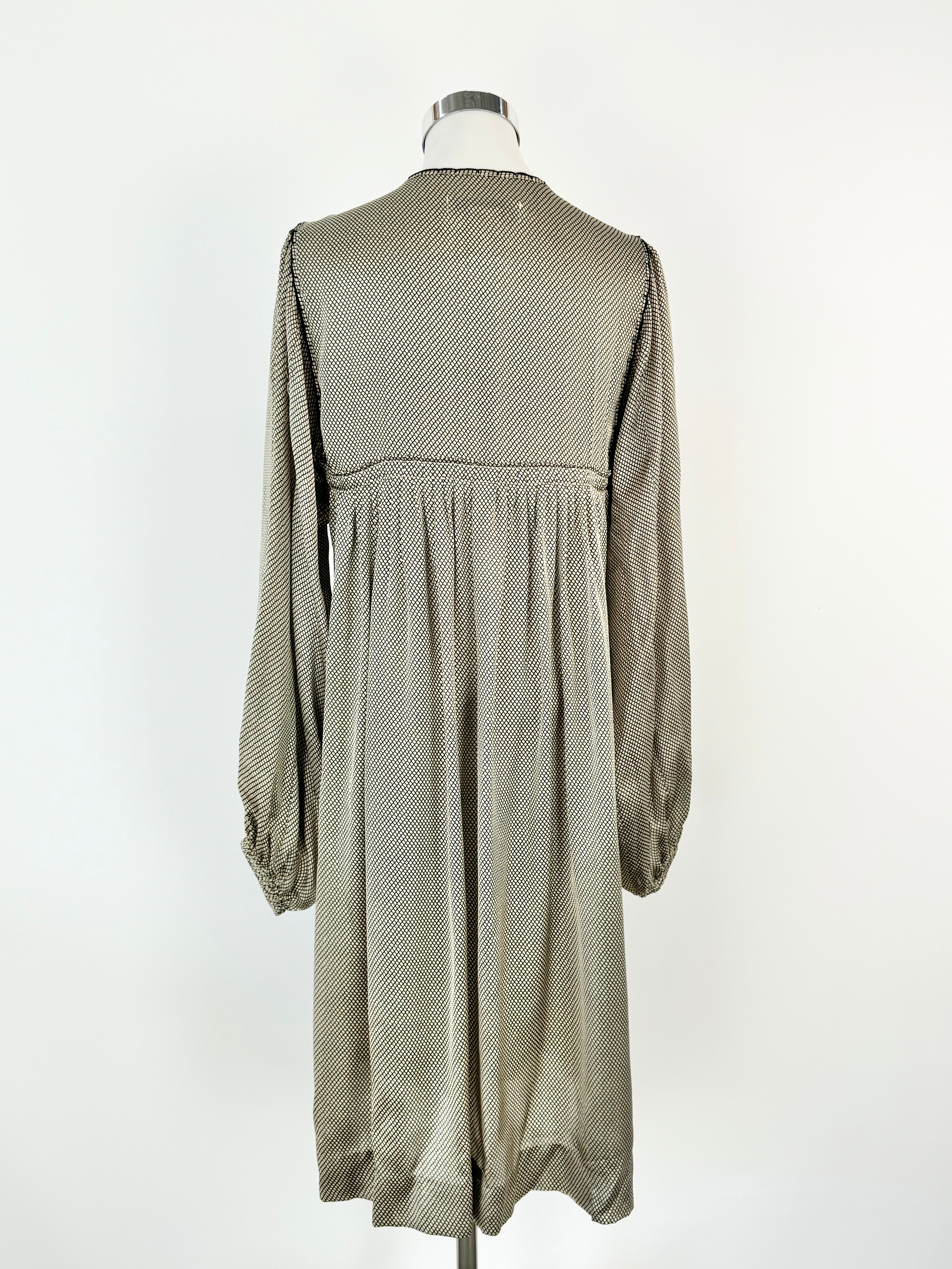 By Malene Birger 'Jessa' Cream & Black Grid Pattern Dress - AU8