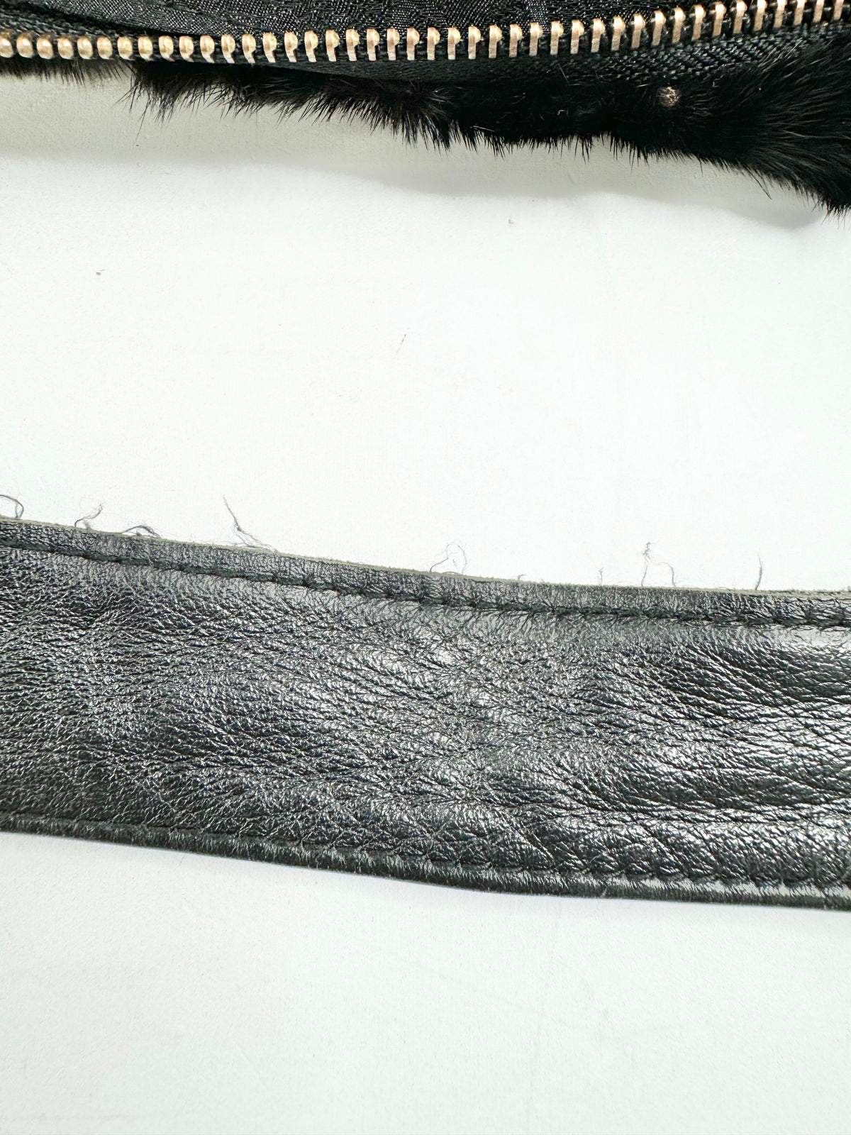 Black Fur Tote Bag