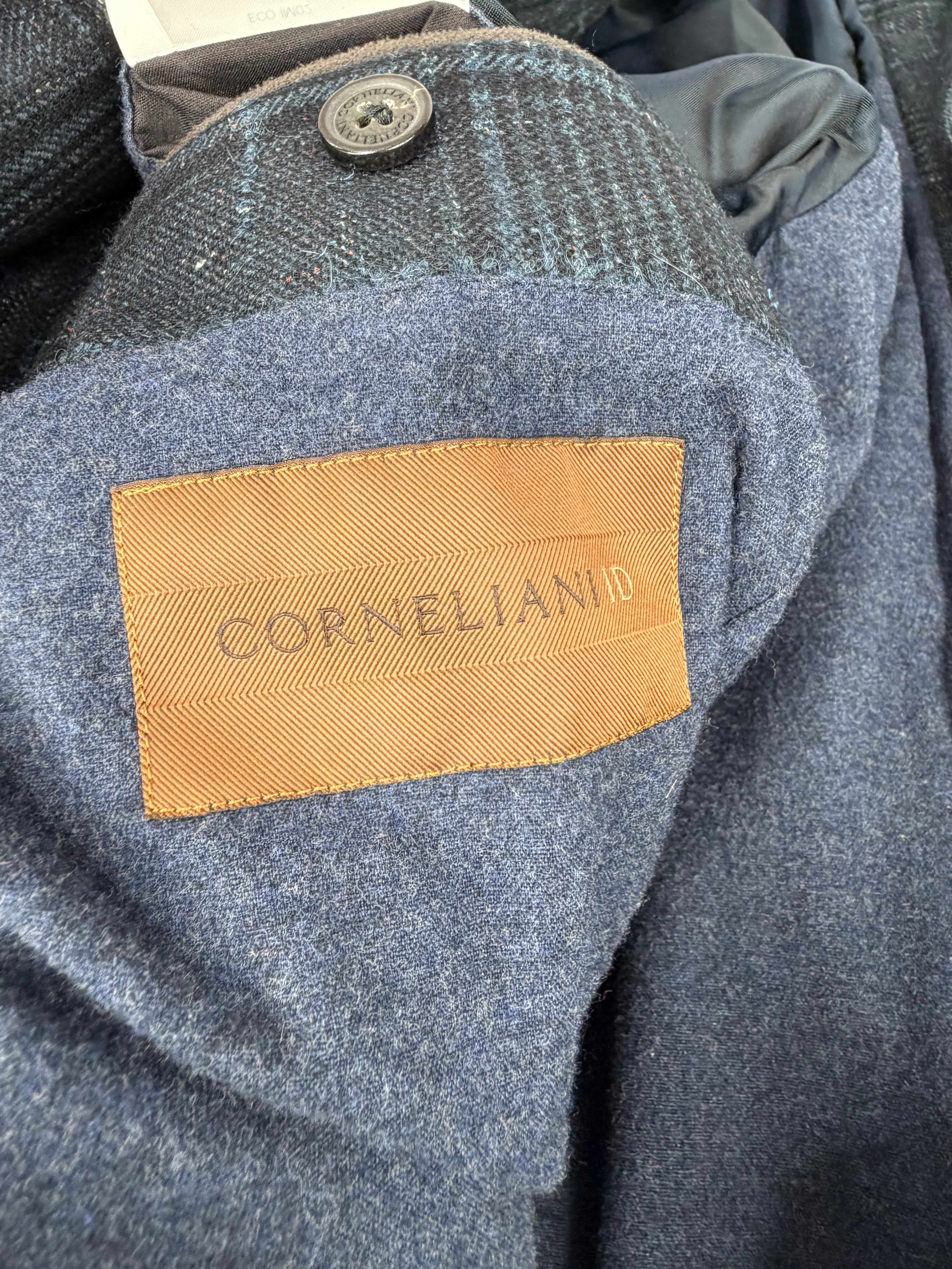 Milestones by Corneliani Blue Plaid 'Identity' Wool Blazer - 52