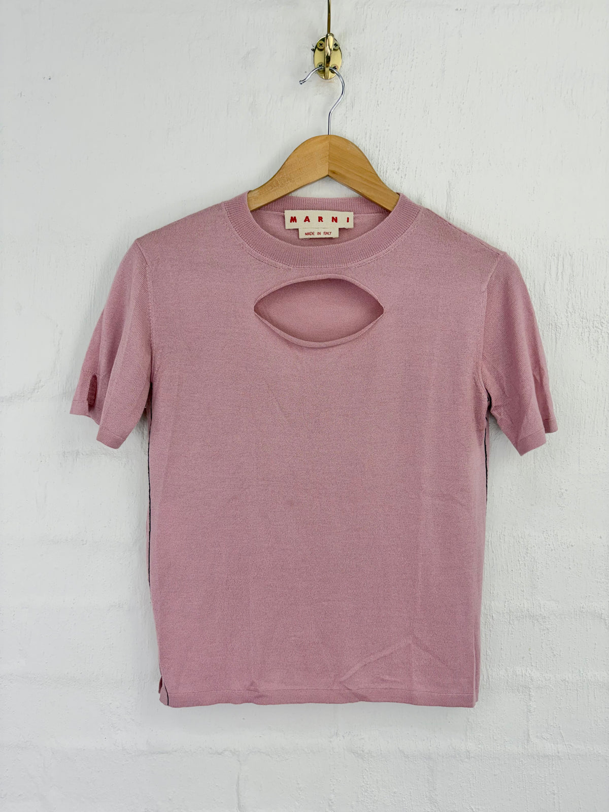 Marni Dusty Pink Cut Out Wool & Silk Top - AU10