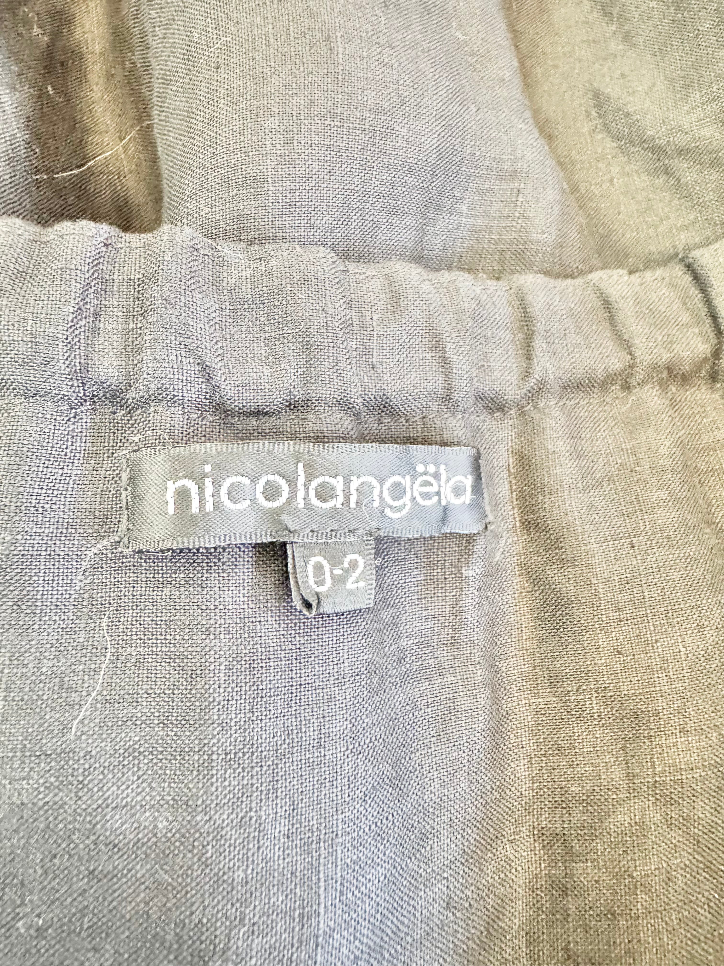 Nicolangela Black & White Linen Summer Dress - AU10/12