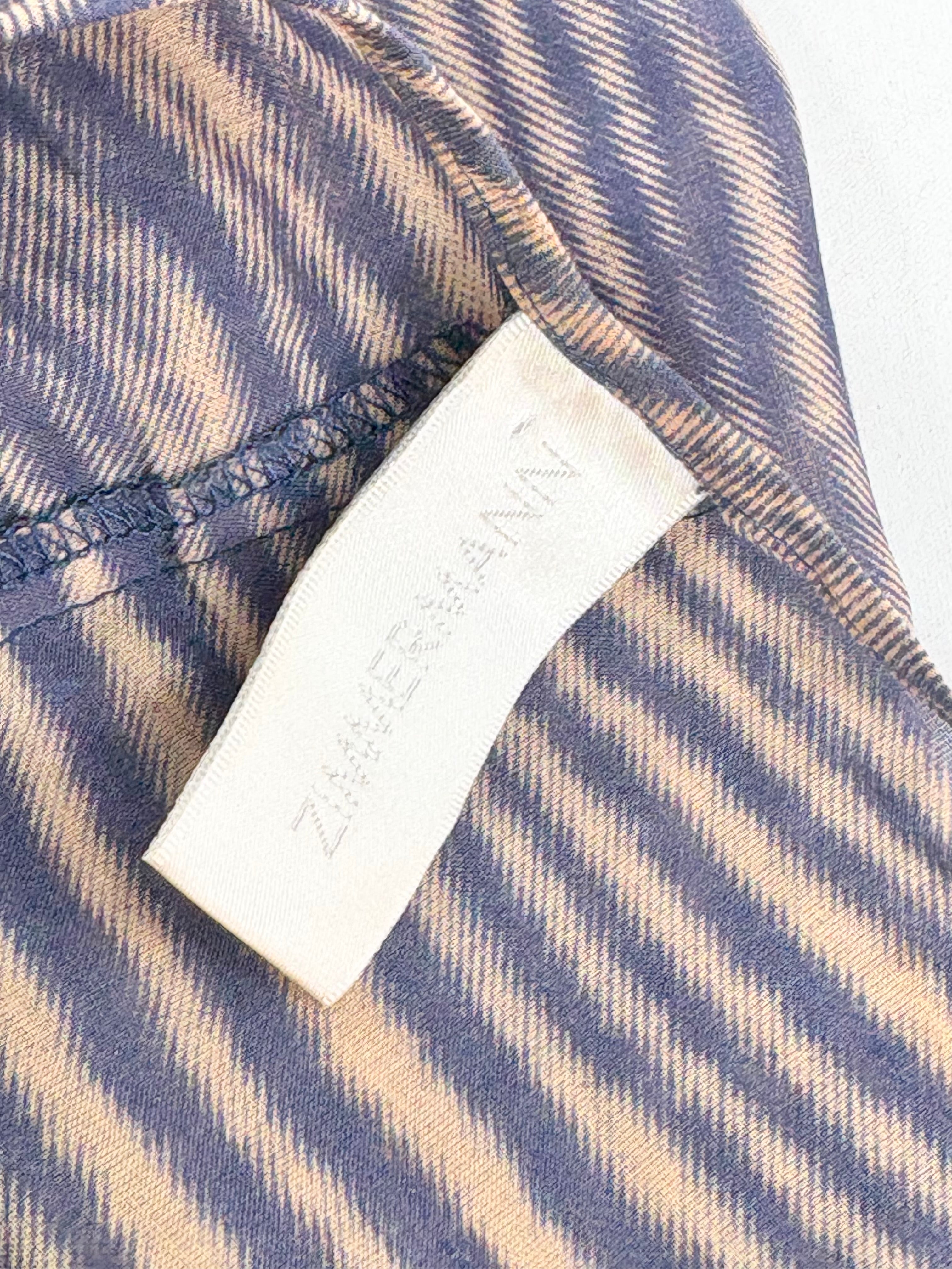 Zimmermann Navy & Blush Sheer Zebra-Print Cape - AU6/8