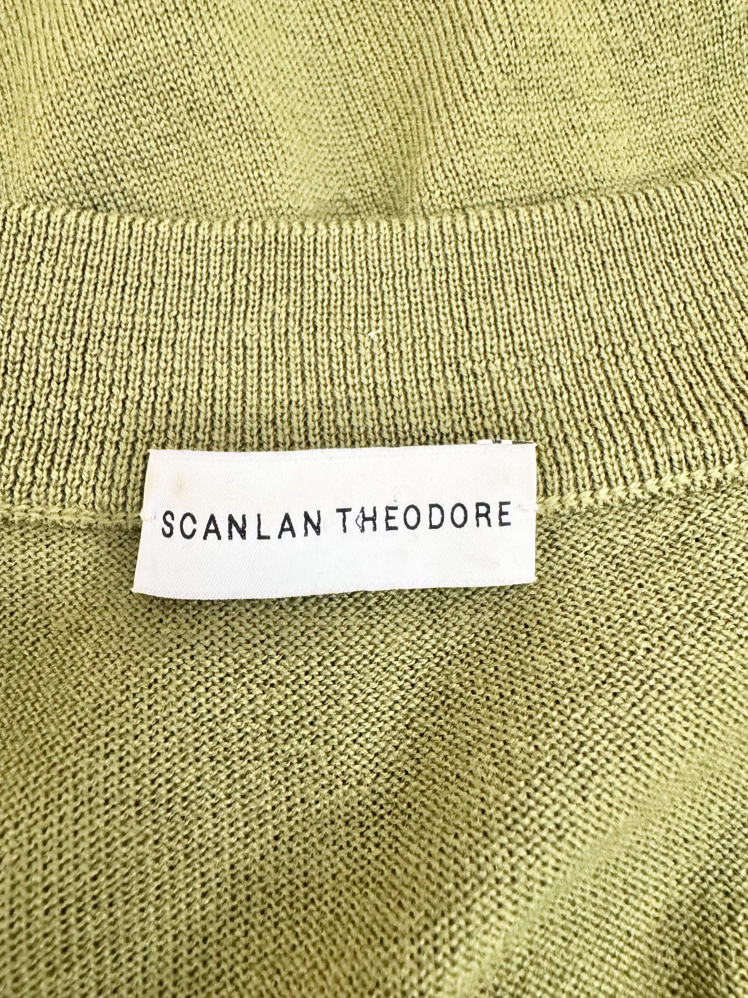 Scanlan Theodore Olive Green Merino Wool V-Neck Jumper - AU8/10
