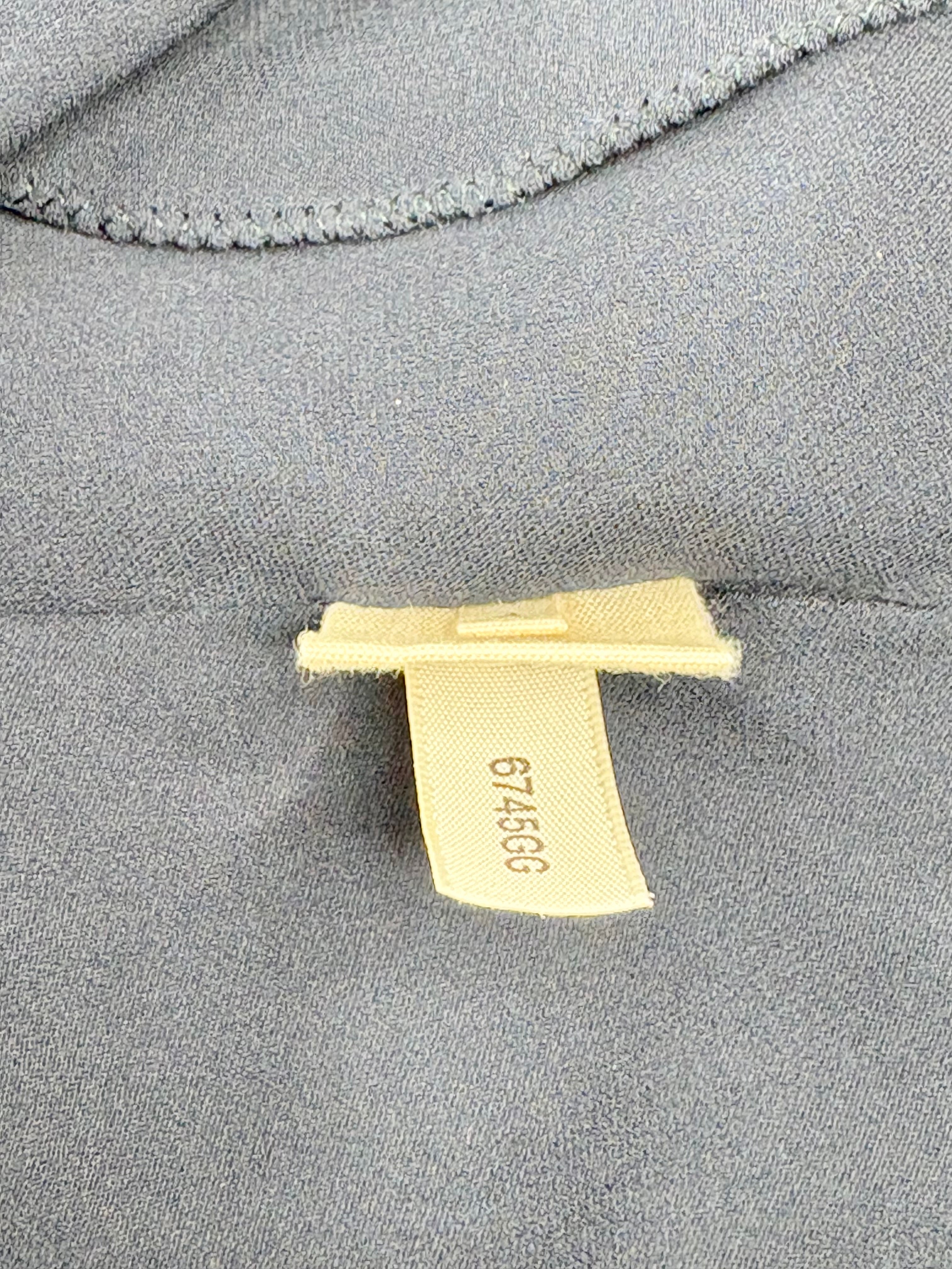 L'Agence Navy Blue & Grey Silk Shift Dress - AU8