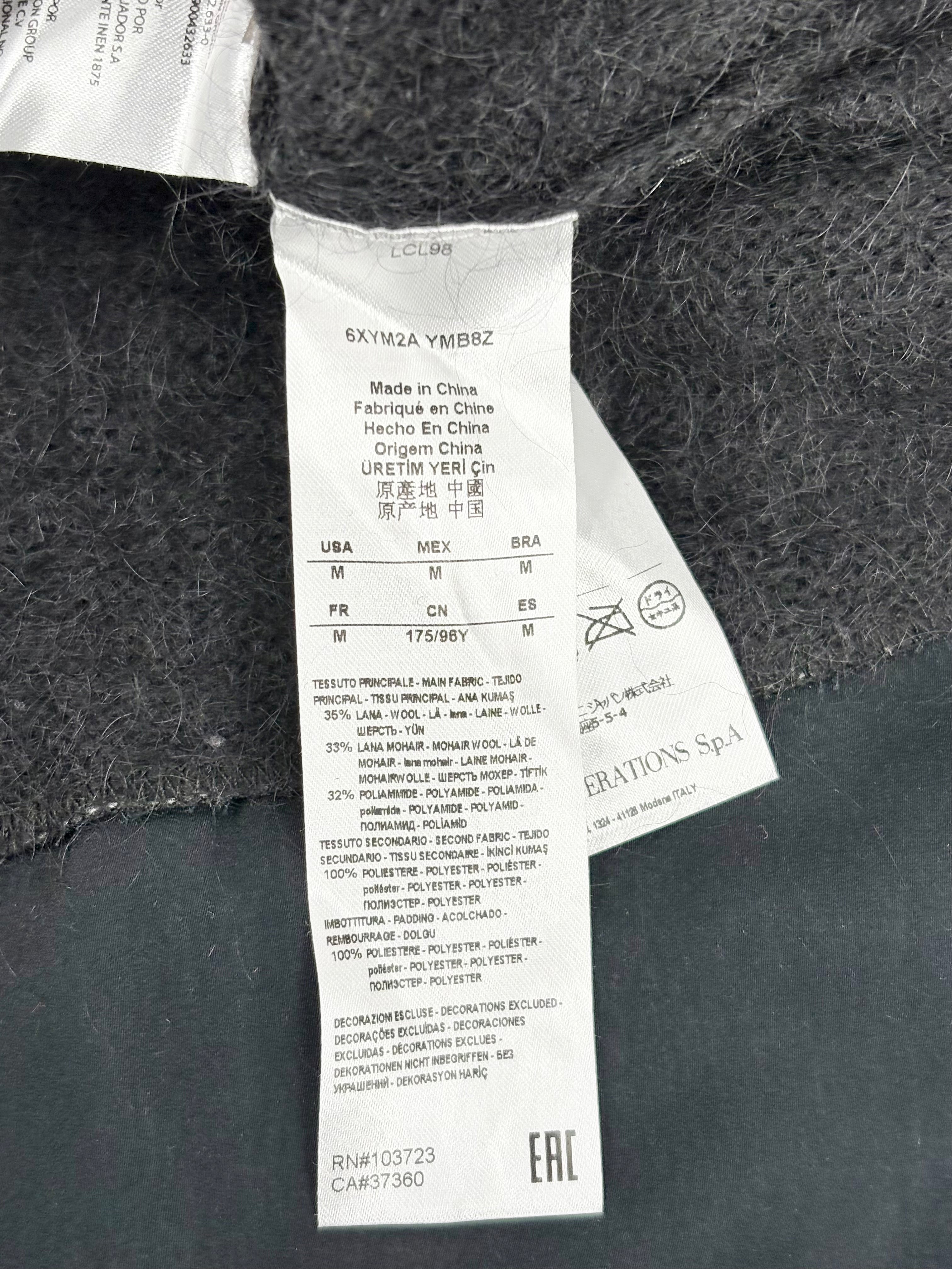 Armani Exchange Black Wool & Mohair Blend Sweater - AU10