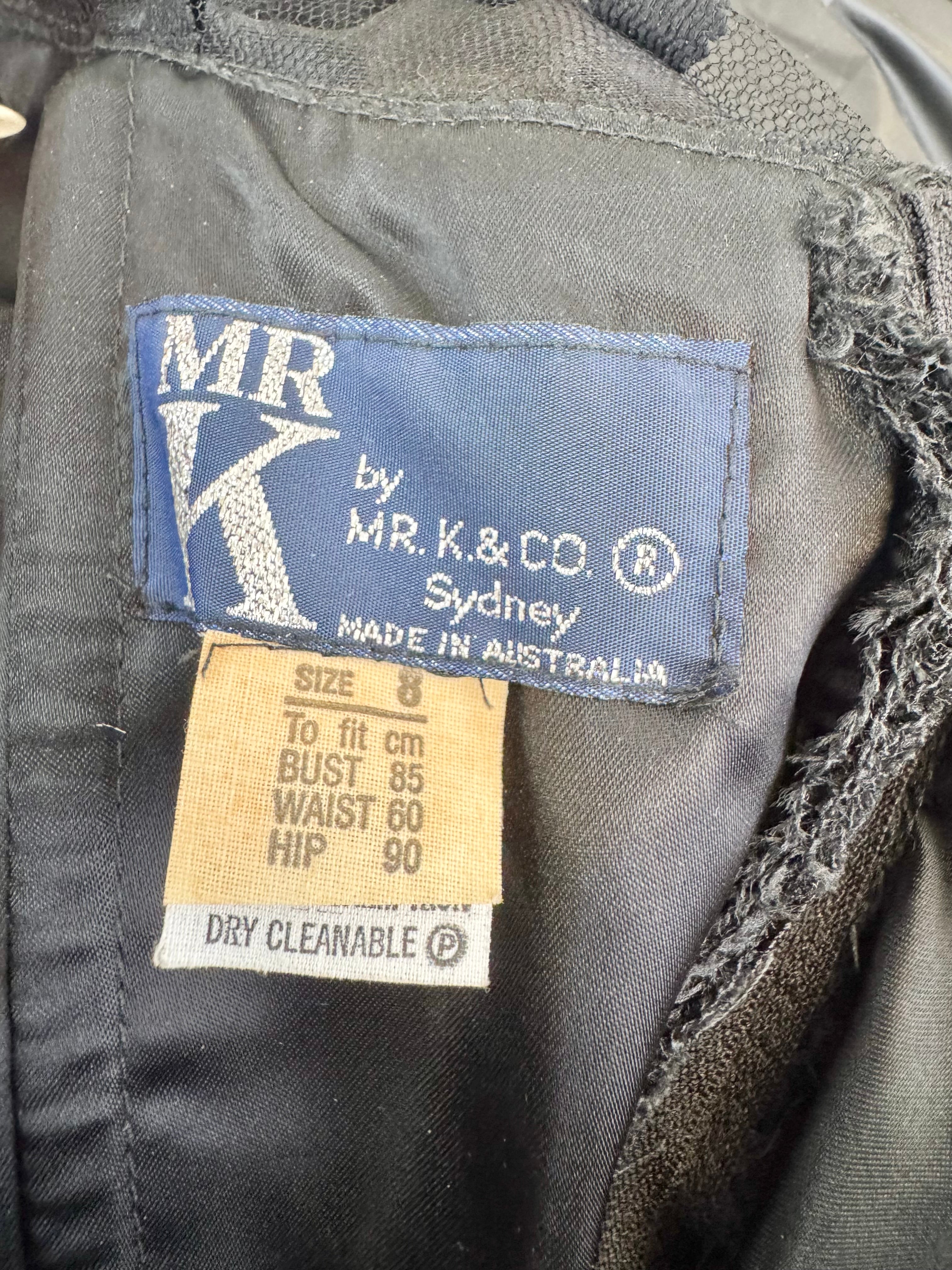 Vintage Mr K. Black Boat Neck Dress - AU10