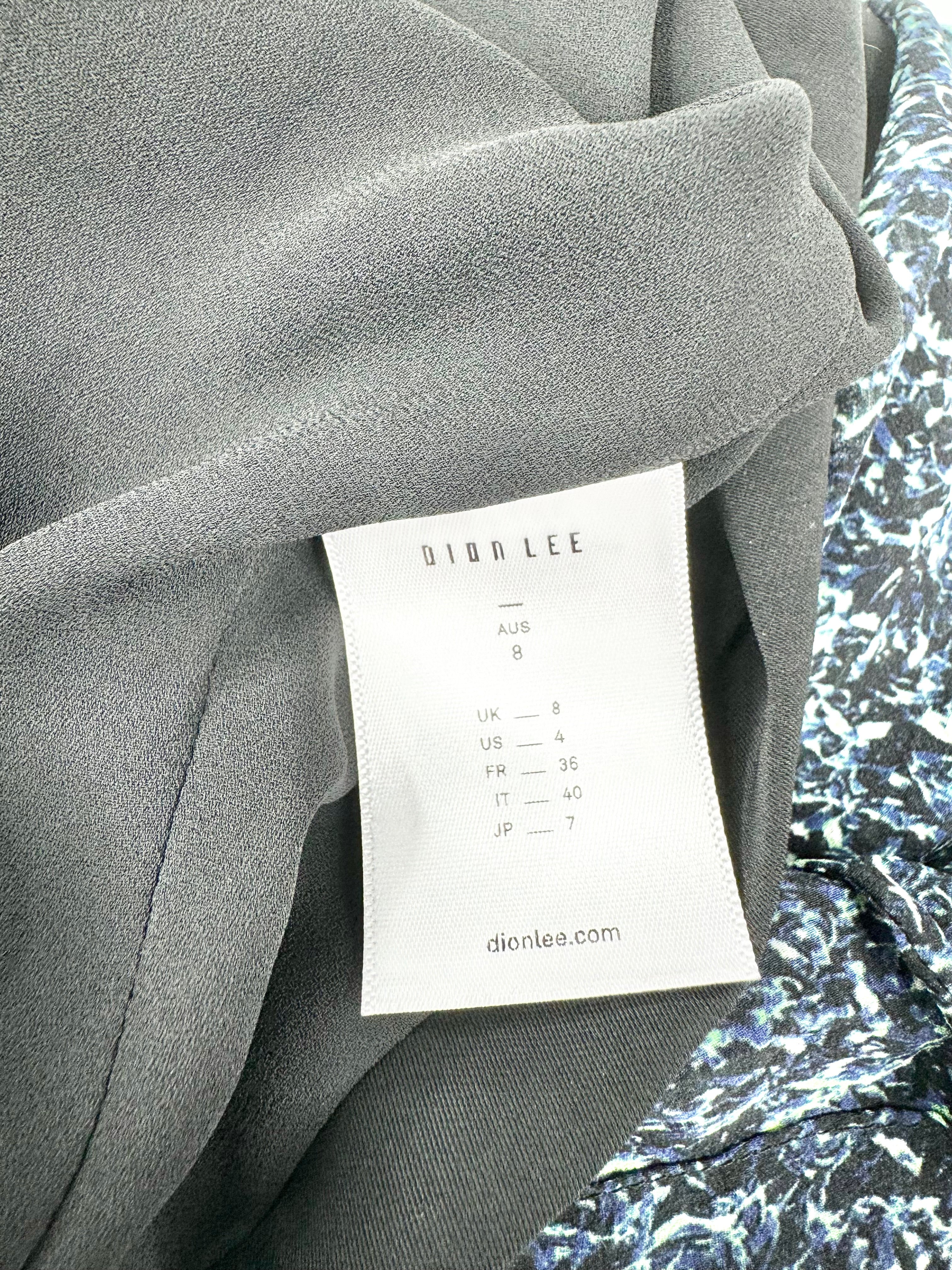 Dion Lee Blue & Green Sheer Asymmetrical Hem Pencil Skirt - AU8