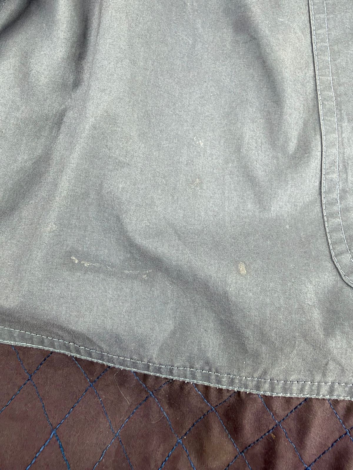 Vintage Yves Saint Laurent Rive Gauche Grey & Purple Diamont Stitch Drawstring Skirt - AU10/12
