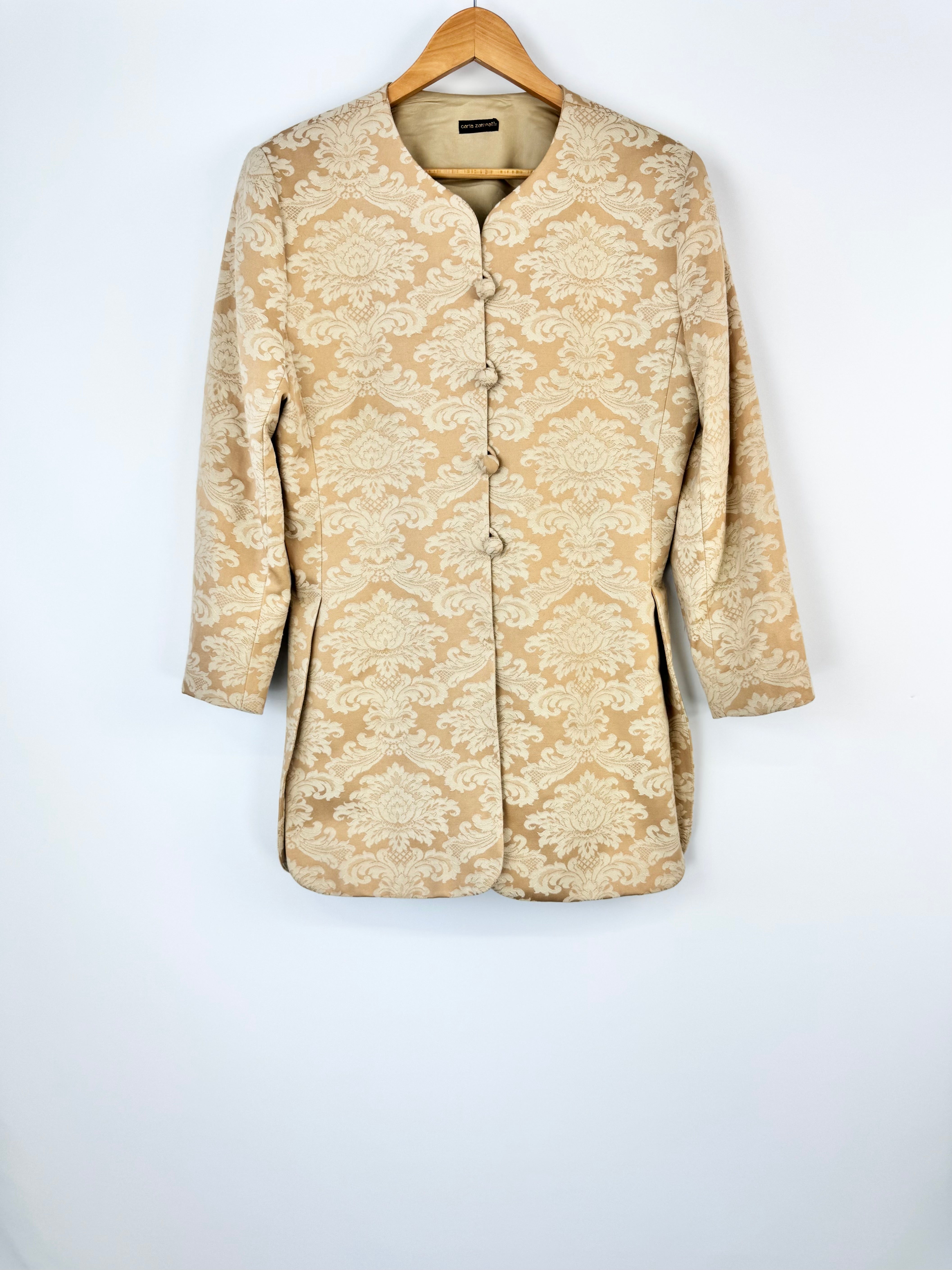Carla Zampatti Gold Jacquard Coat - AU12