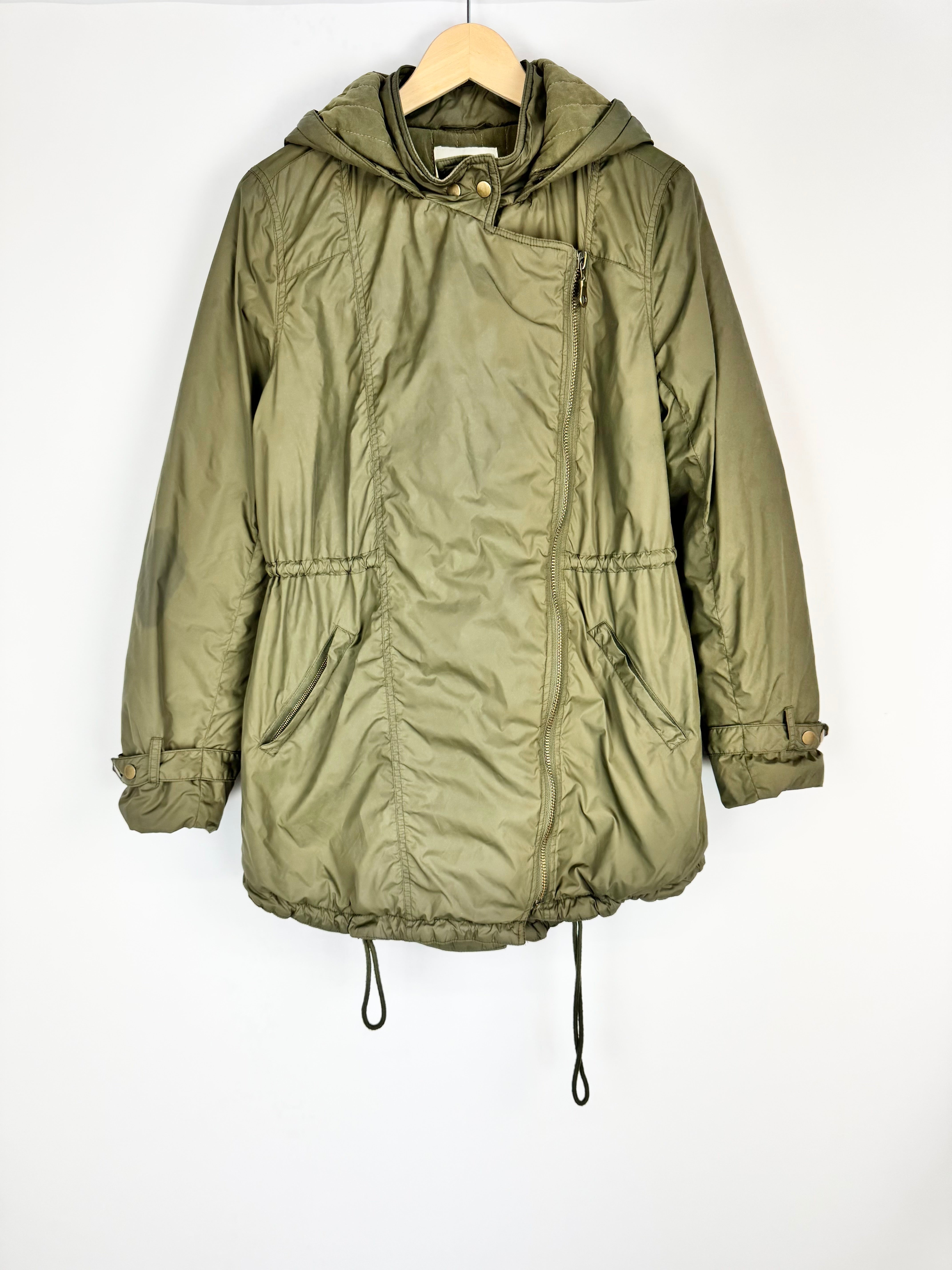 White Suede Khaki Parka - AU10
