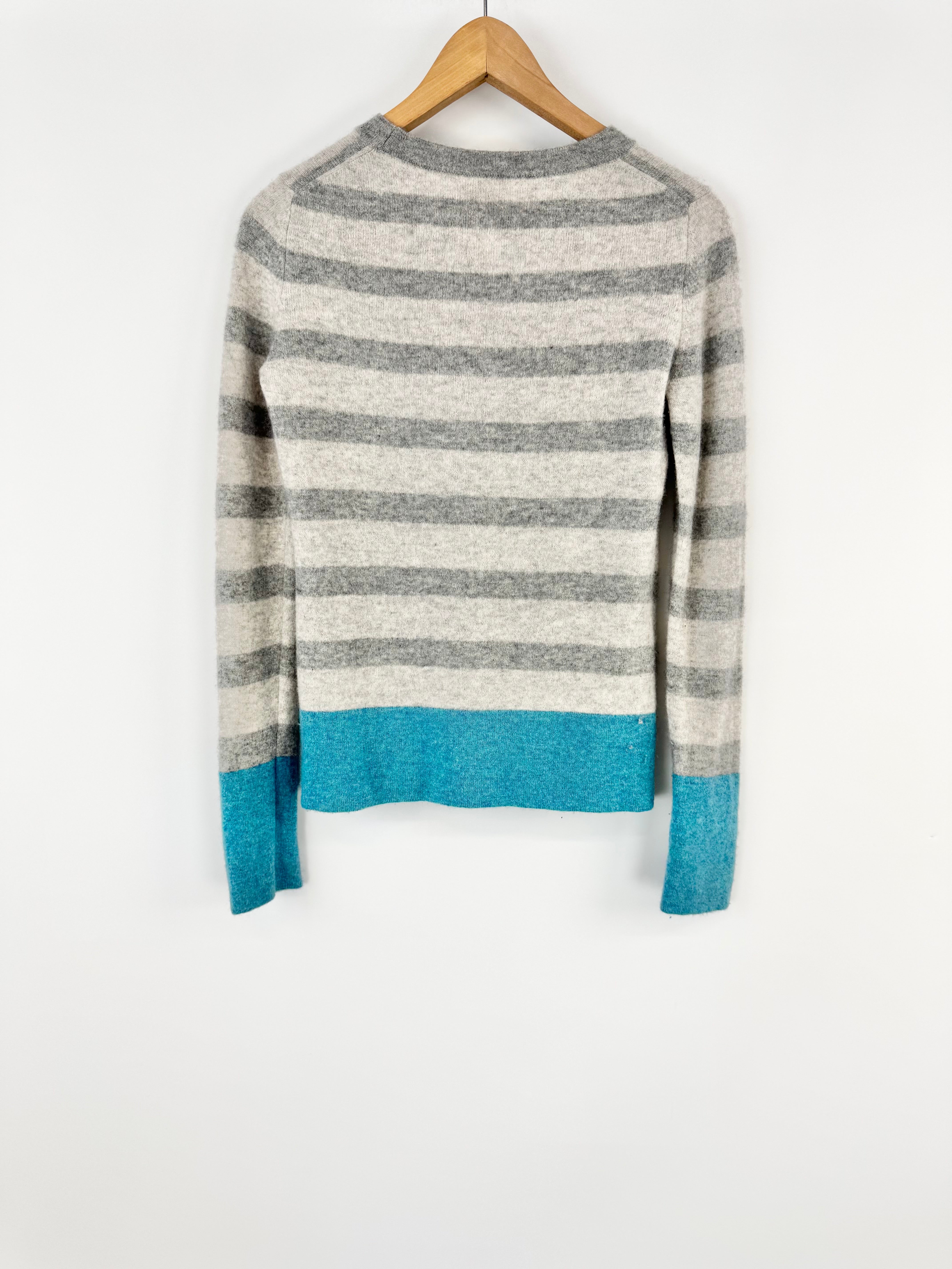 Cynthia Rowley Grey Striped Cashmere Jumper - AU8