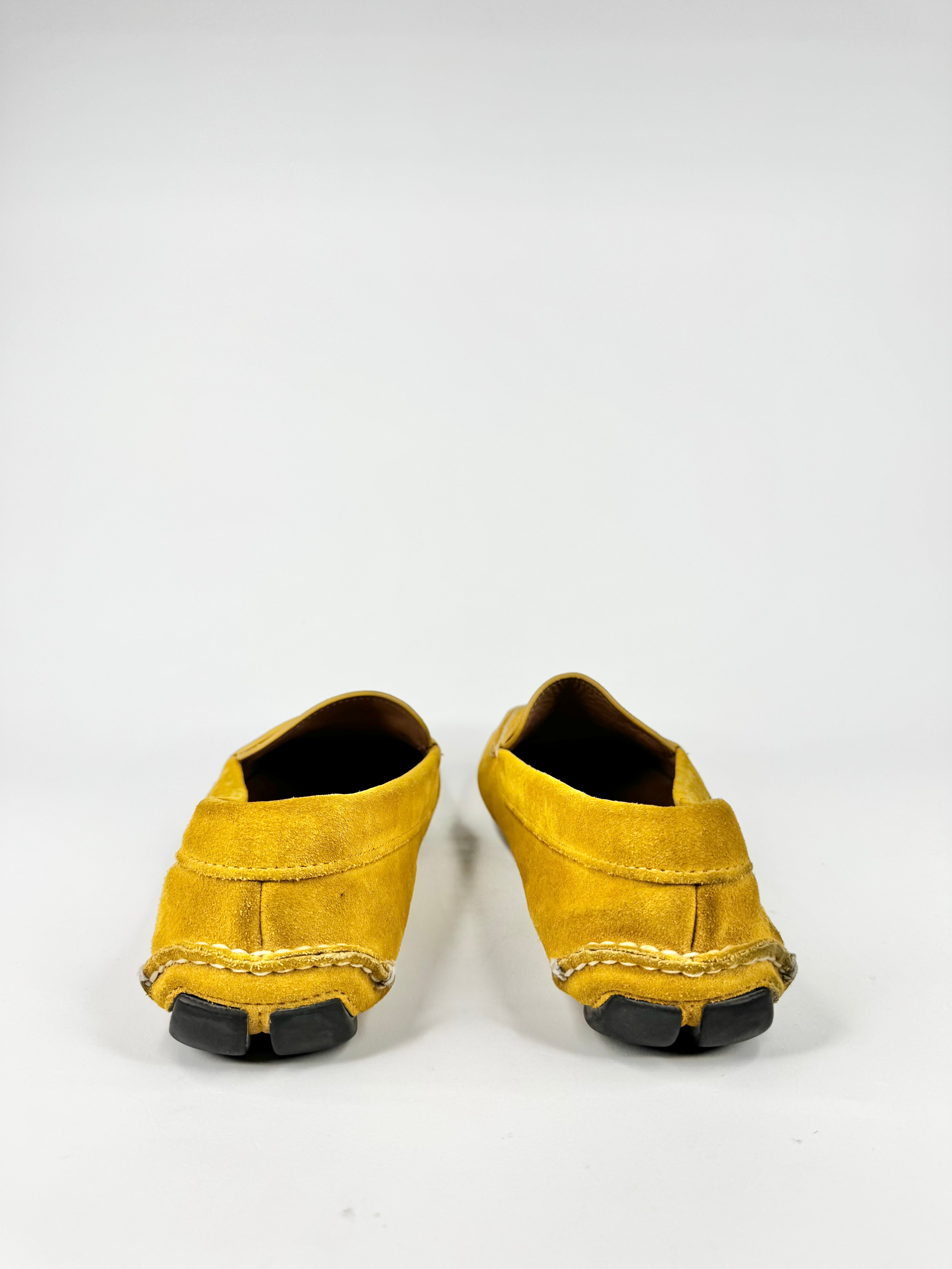 Prada Mustard Suede Driving Shoes - EU42