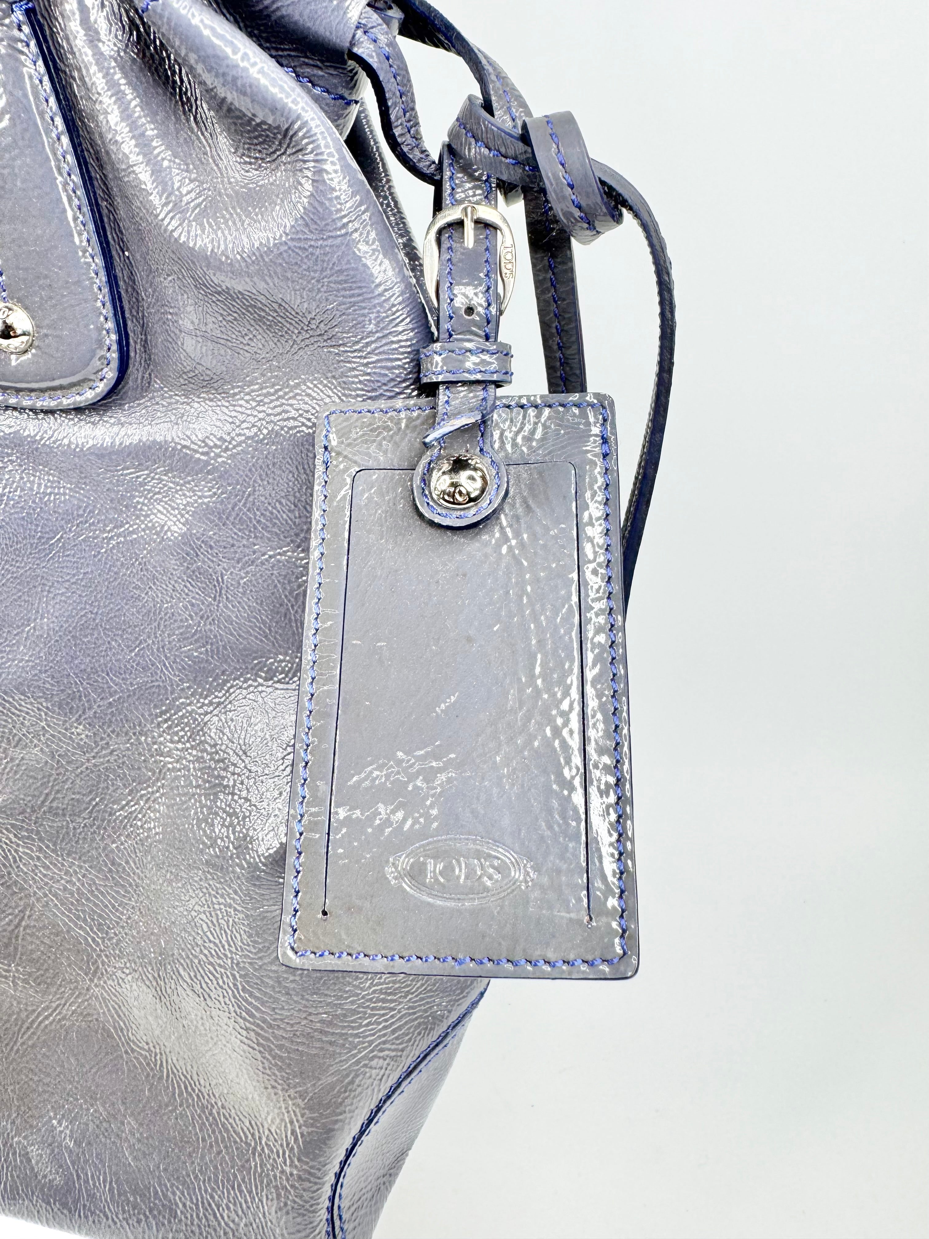 Tod's Mauve Patent Leather New Restyling D-Bag Media Bag