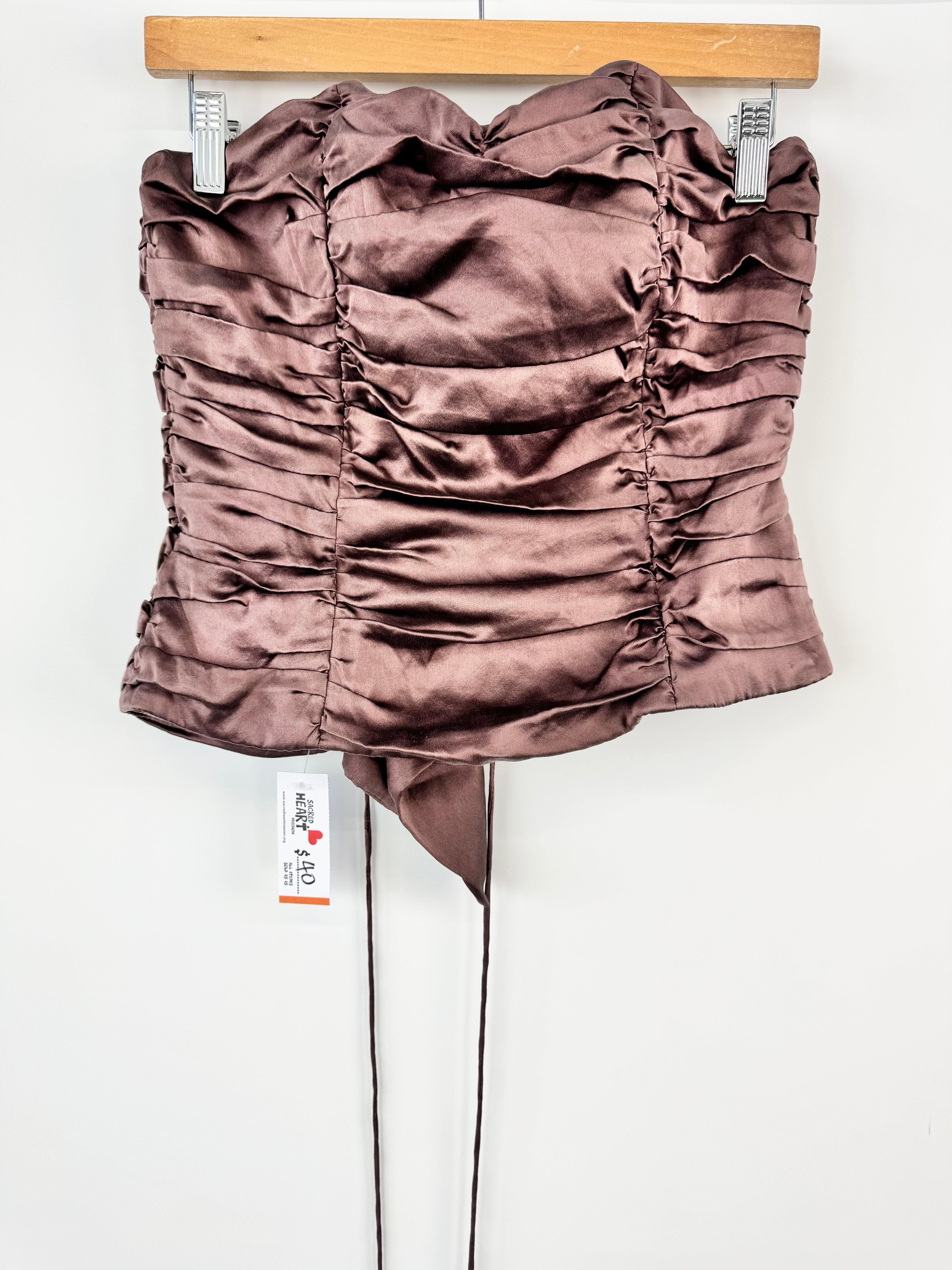 STELLINI SILK CORSET IN DARK BROWN - AU8/10