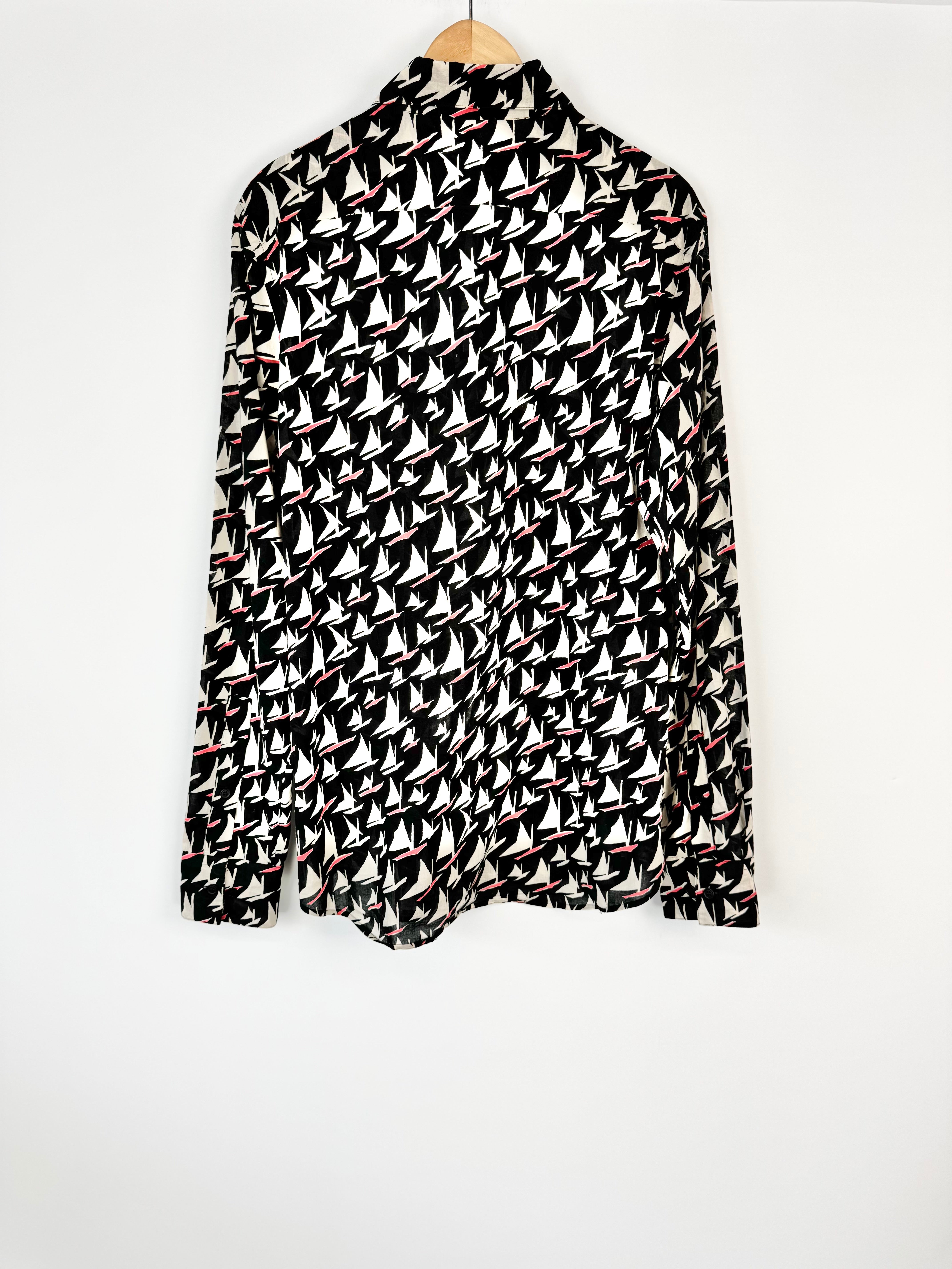 Marni Black Sailboat Pattern Shirt - AU10/12