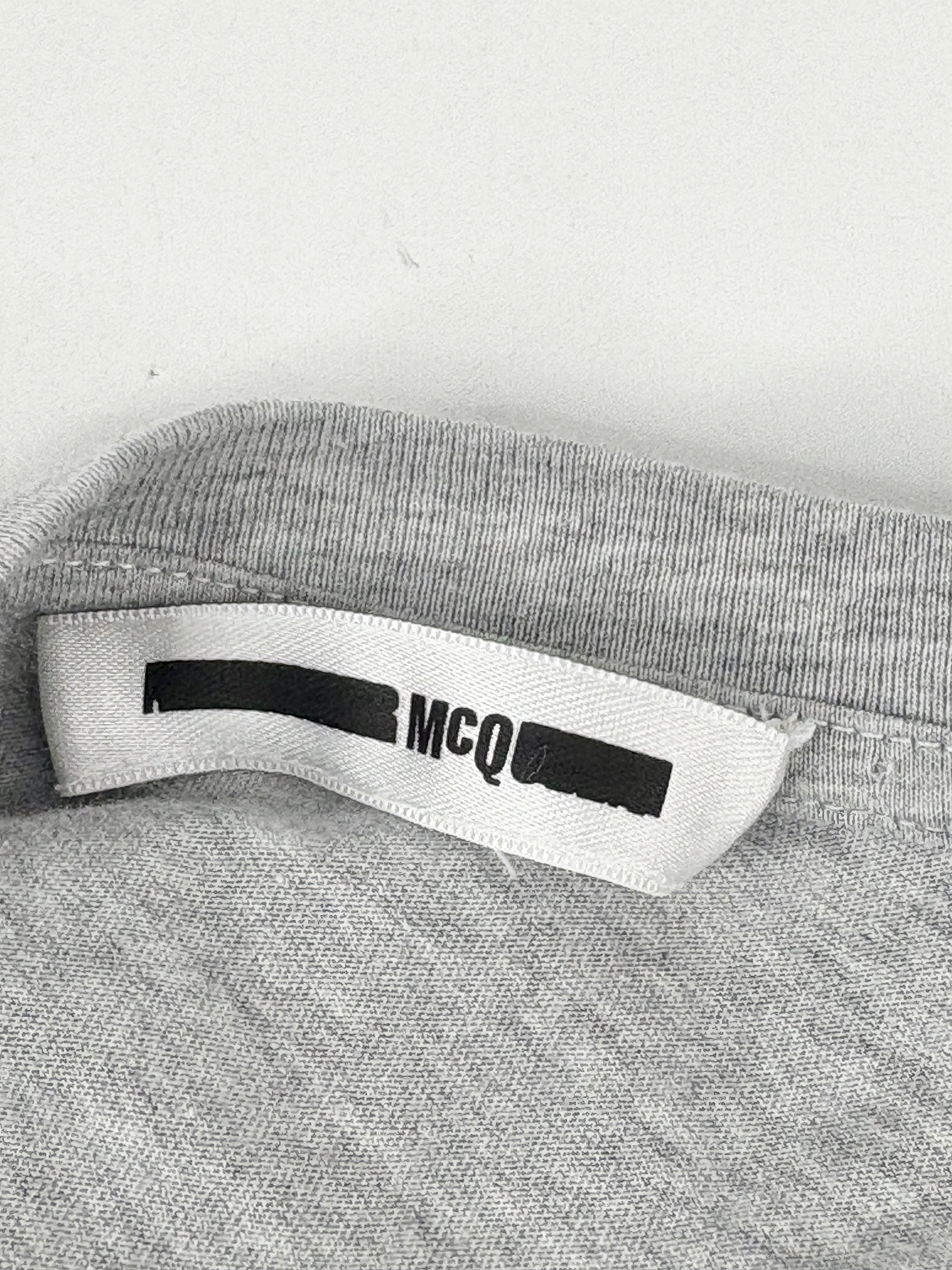 McQ Alexander McQueen Cloud Grey Melange Eyelet Tank Dress - AU10