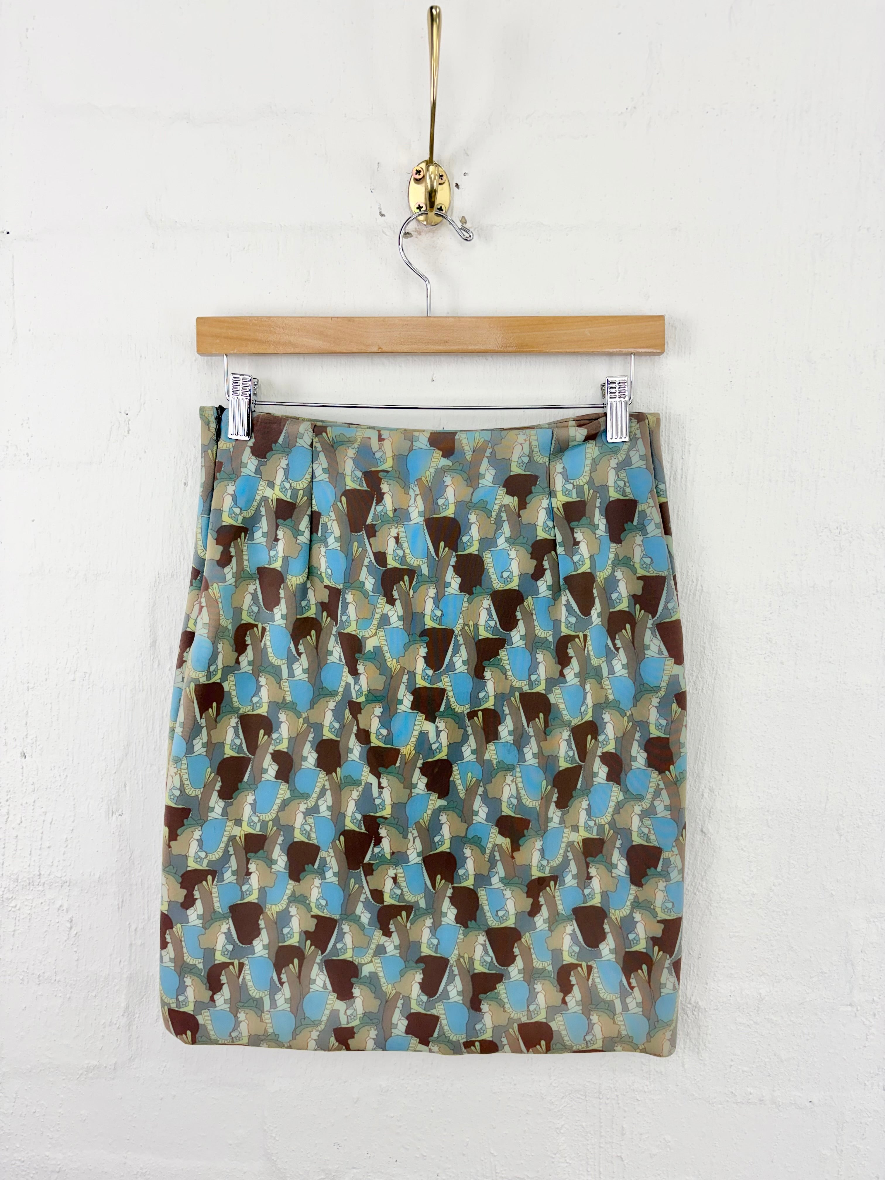 Bimba y Lola Retro Patterned Mini Skirt - AU8/10