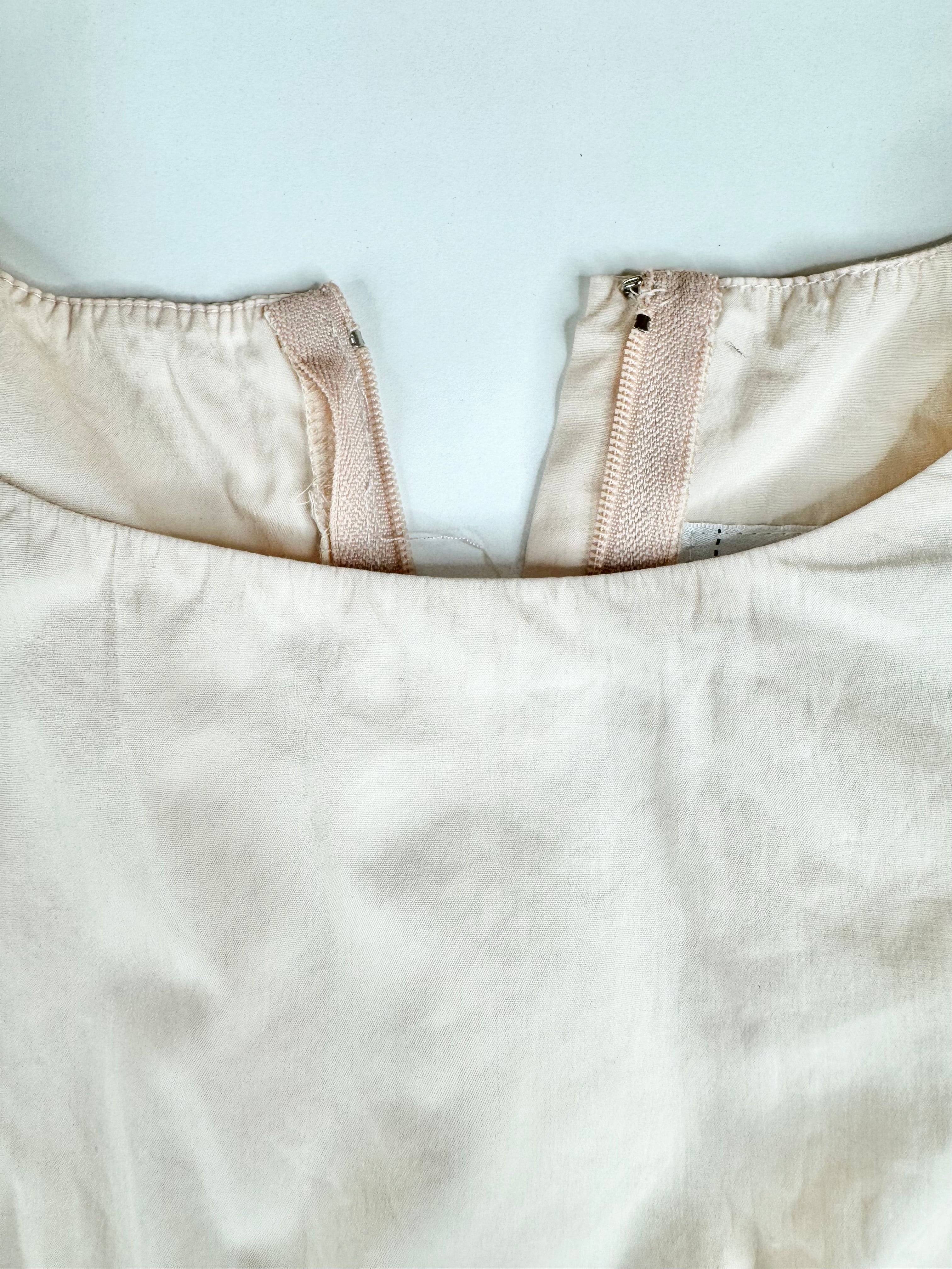 Vintage 2002 Chanel Apricot Pastel Sleeveless Cotton & Silk Jumpsuit - AU6/8