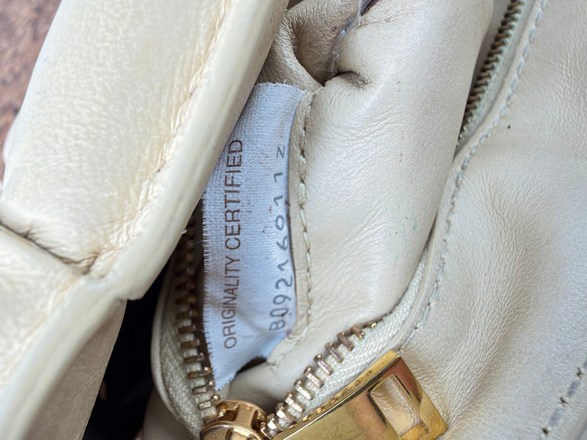 Bottega Veneta Chain Cassette Bag in Porridge & Gold
