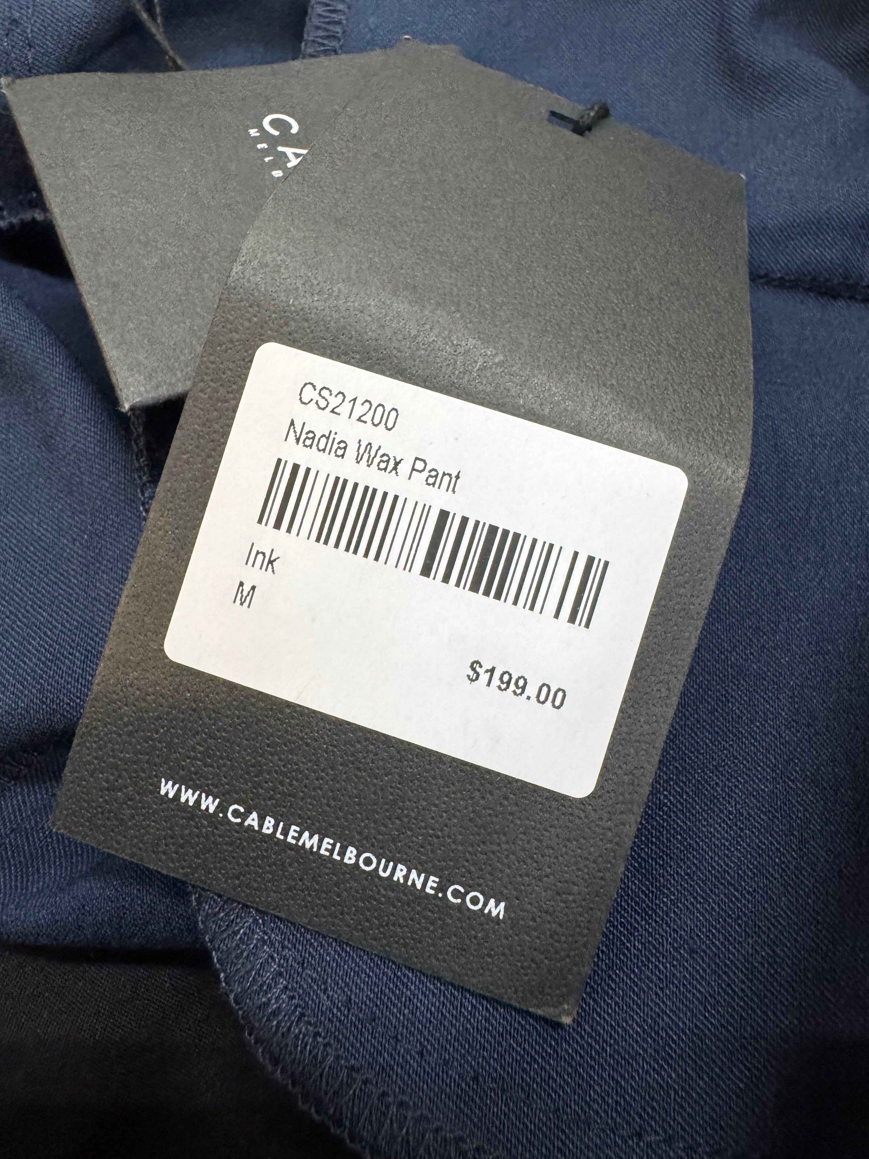 Cable Navy Blue 'Nadia Wax Pant' NWT - AU10