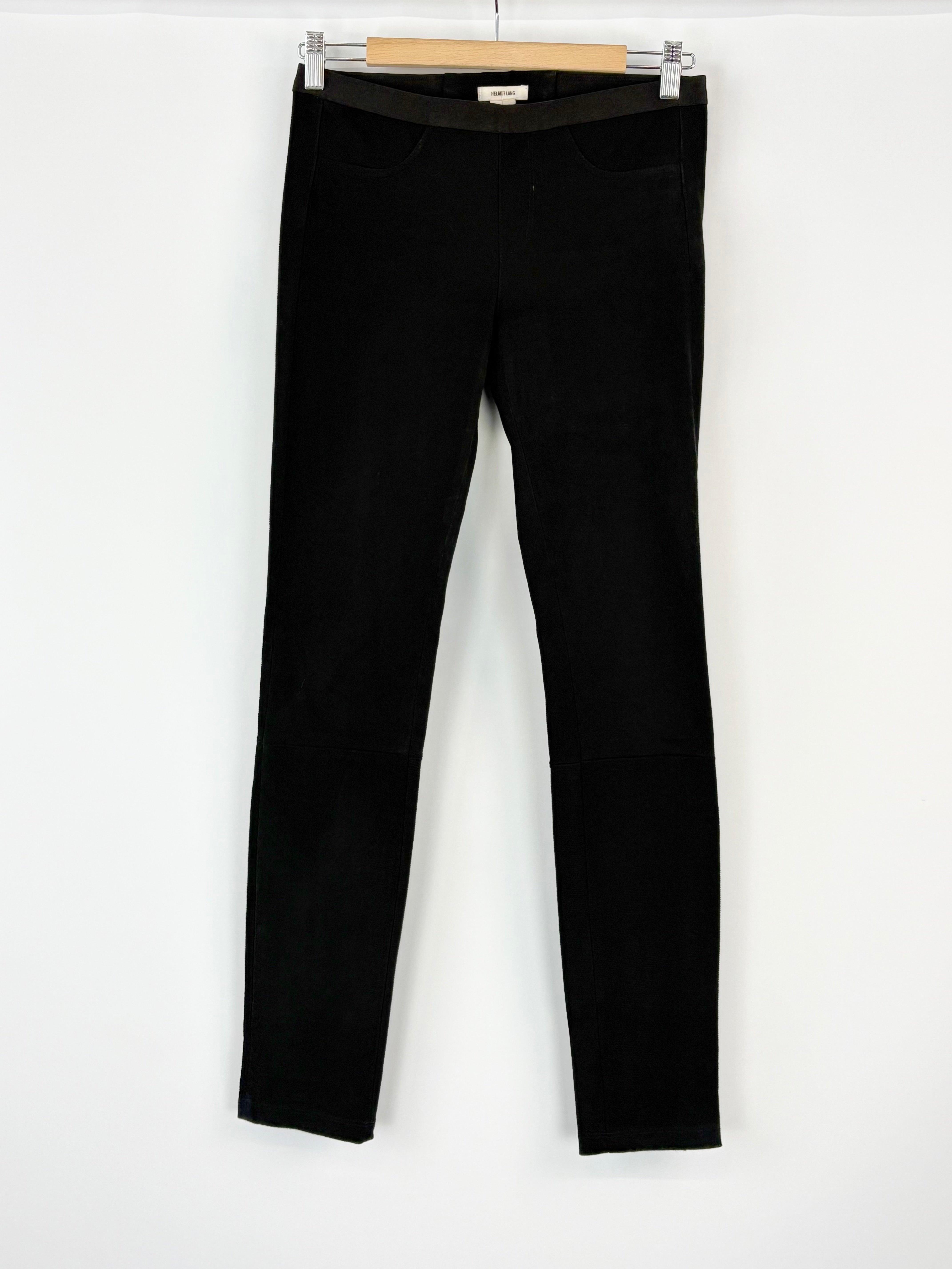 Helmut Lang Lamb Skin Stretch Black Pants - AU6/8