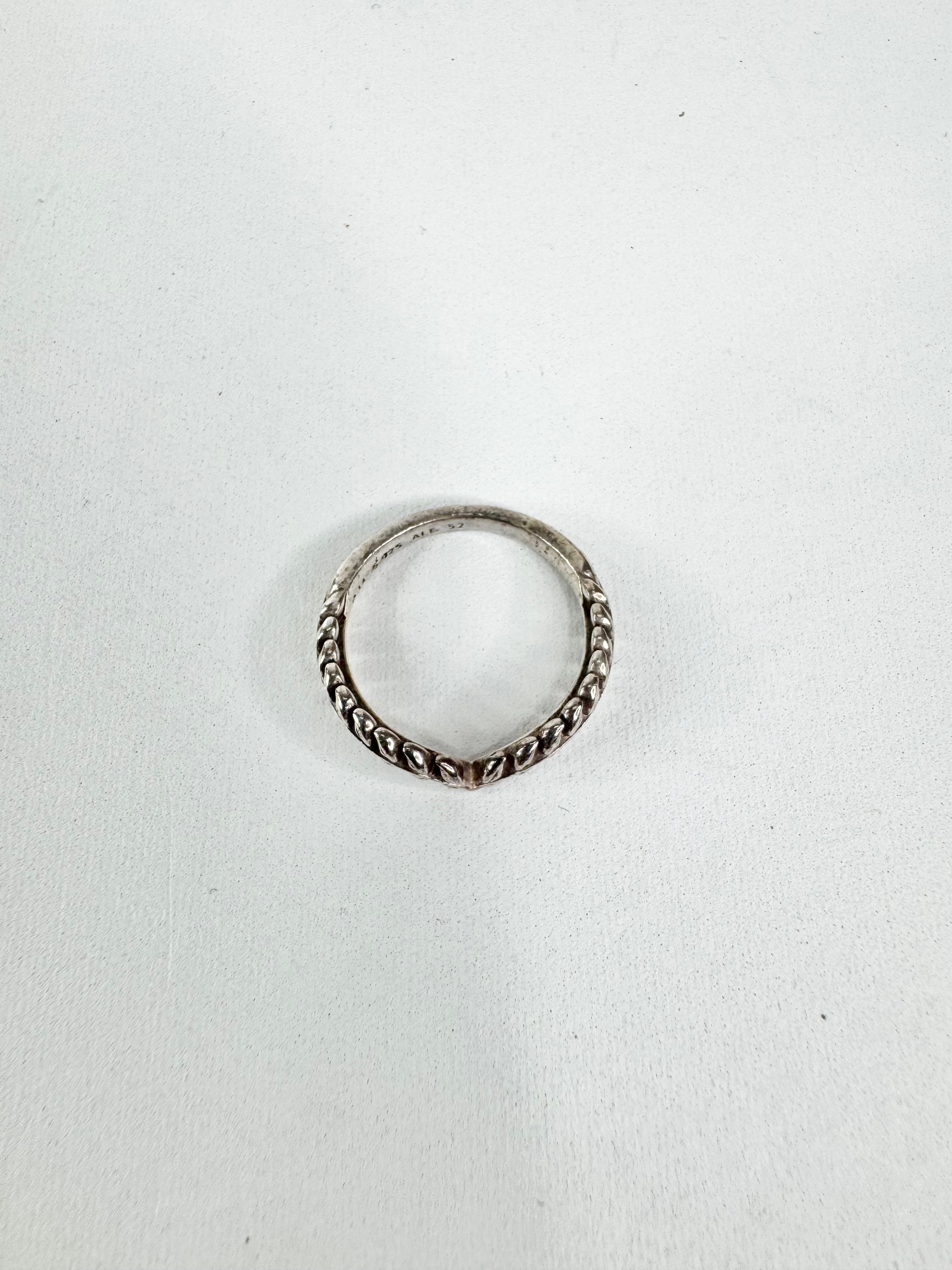 Pandora Silver Leaf Wishbone Ring