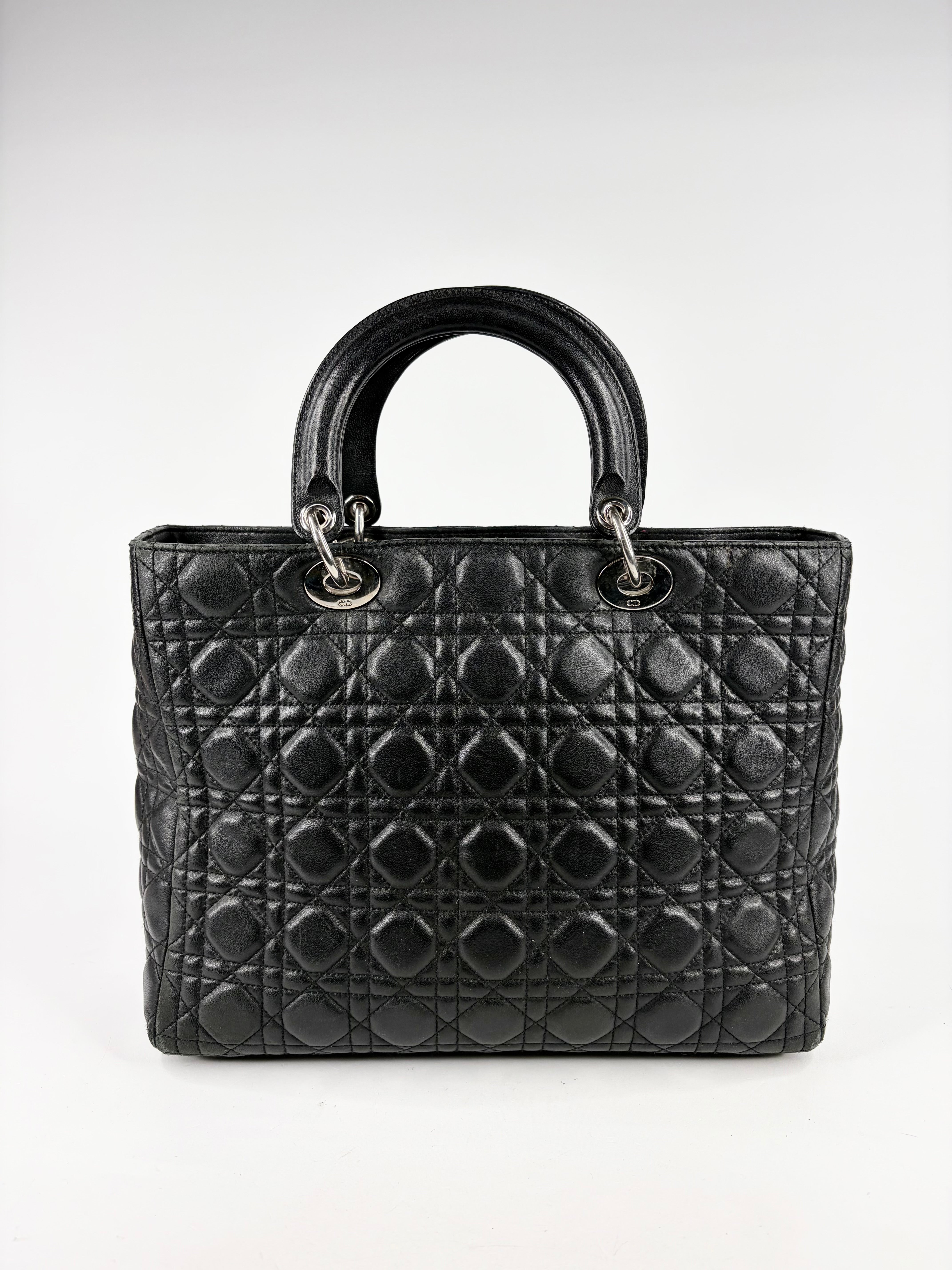 Christian Dior Black 'Lady' Handbag