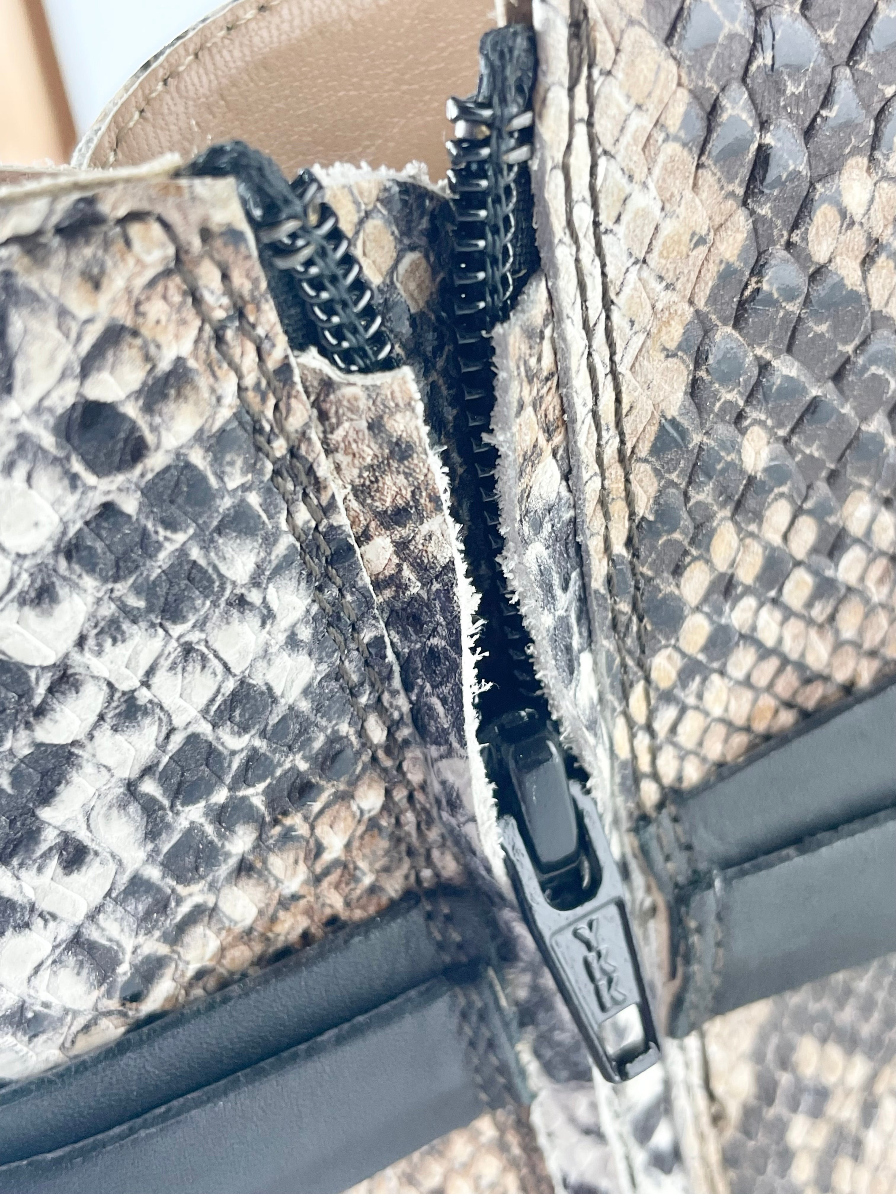Trenery Snakeskin Textured Ankle Boots - EU41