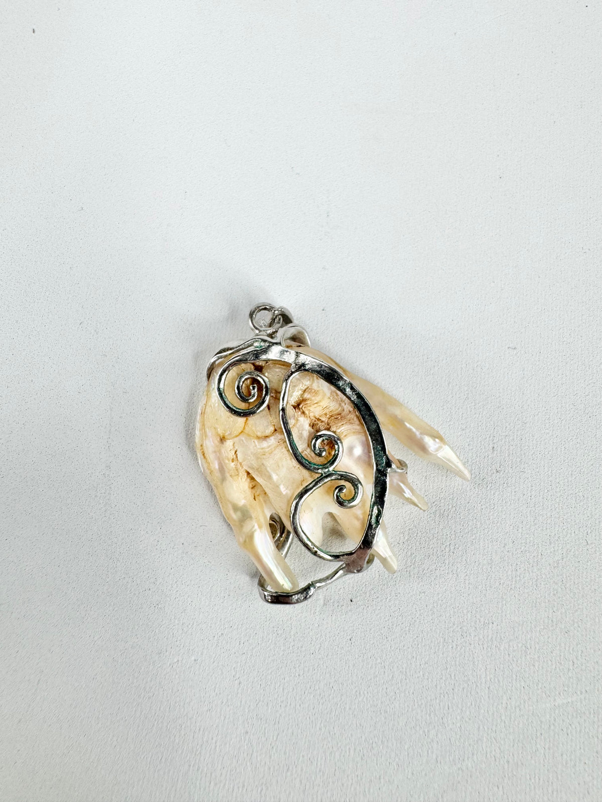 Abstract Gold Plated Freshwater Pearl Pendant