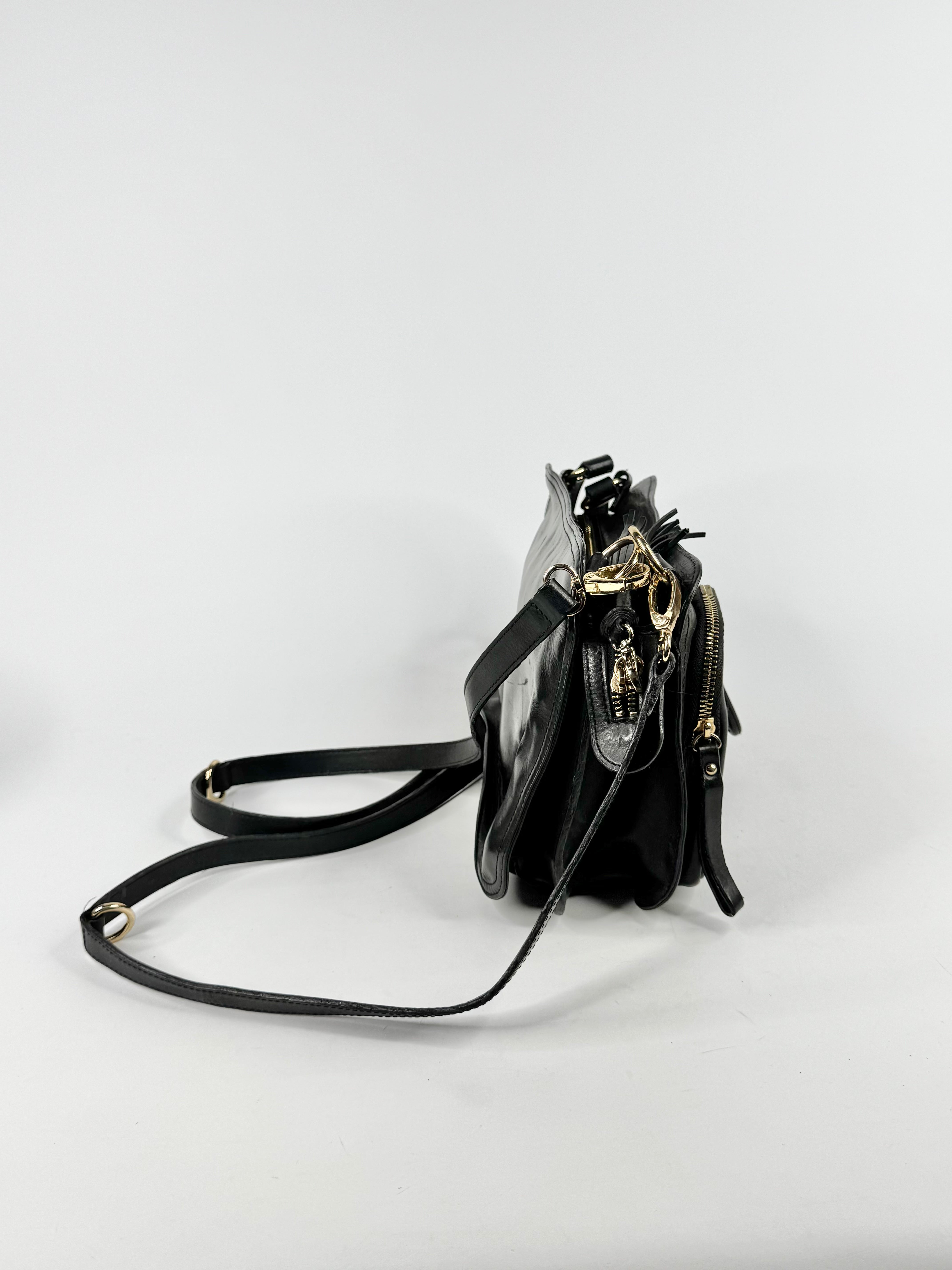 The Horse Black Leather Cross Body Bag