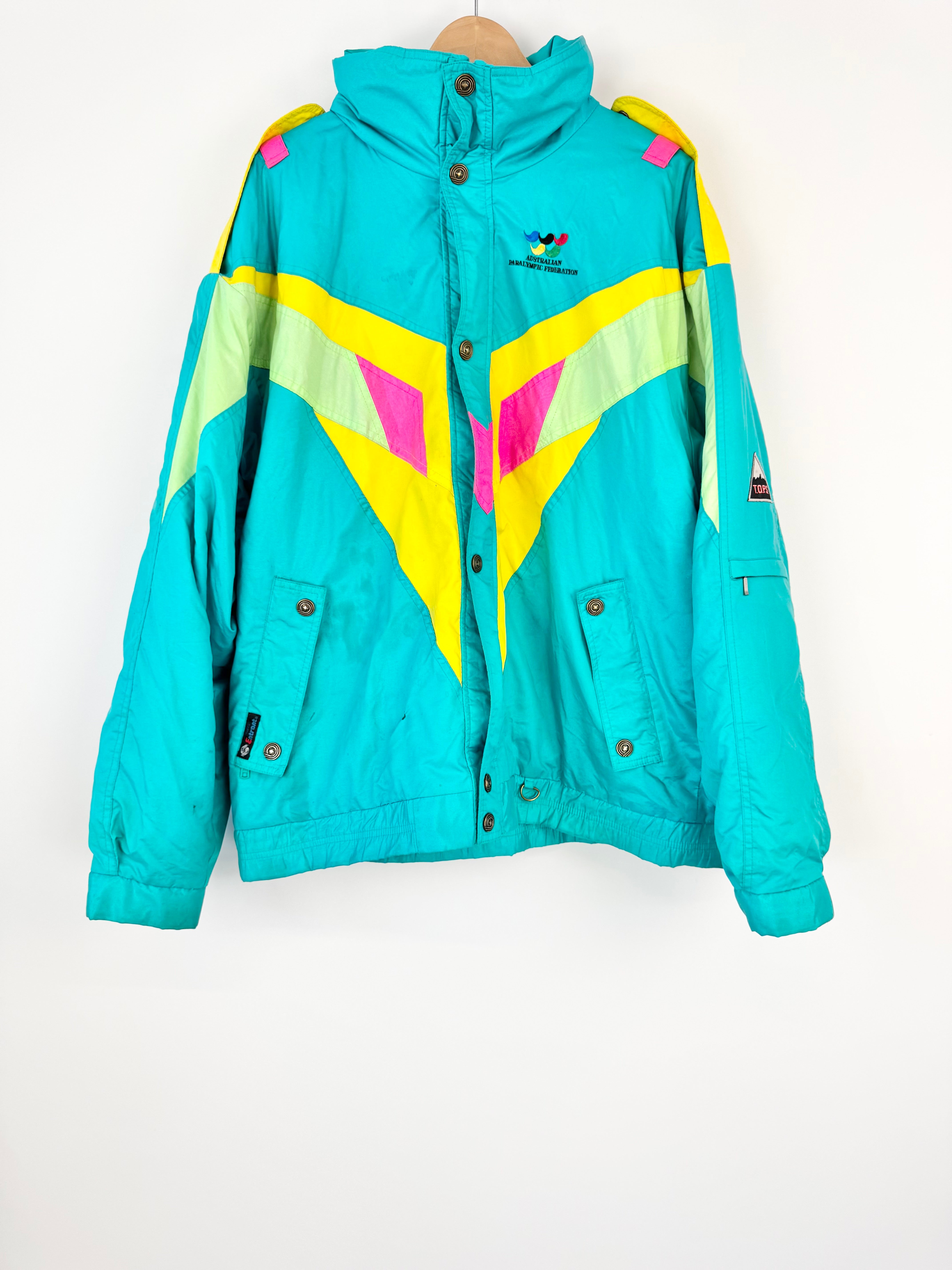 T.O.P.S Australia Climate Control 'Australian Paralympic Federation' Jade Blue Parker - XXL