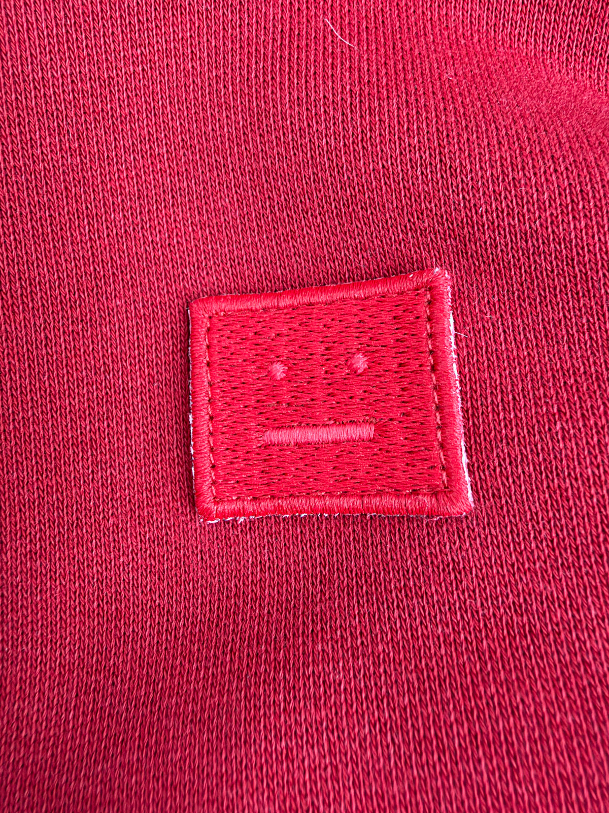 Acne Studios Red Cotton 'Fairview Face' Sweater - AU4/6