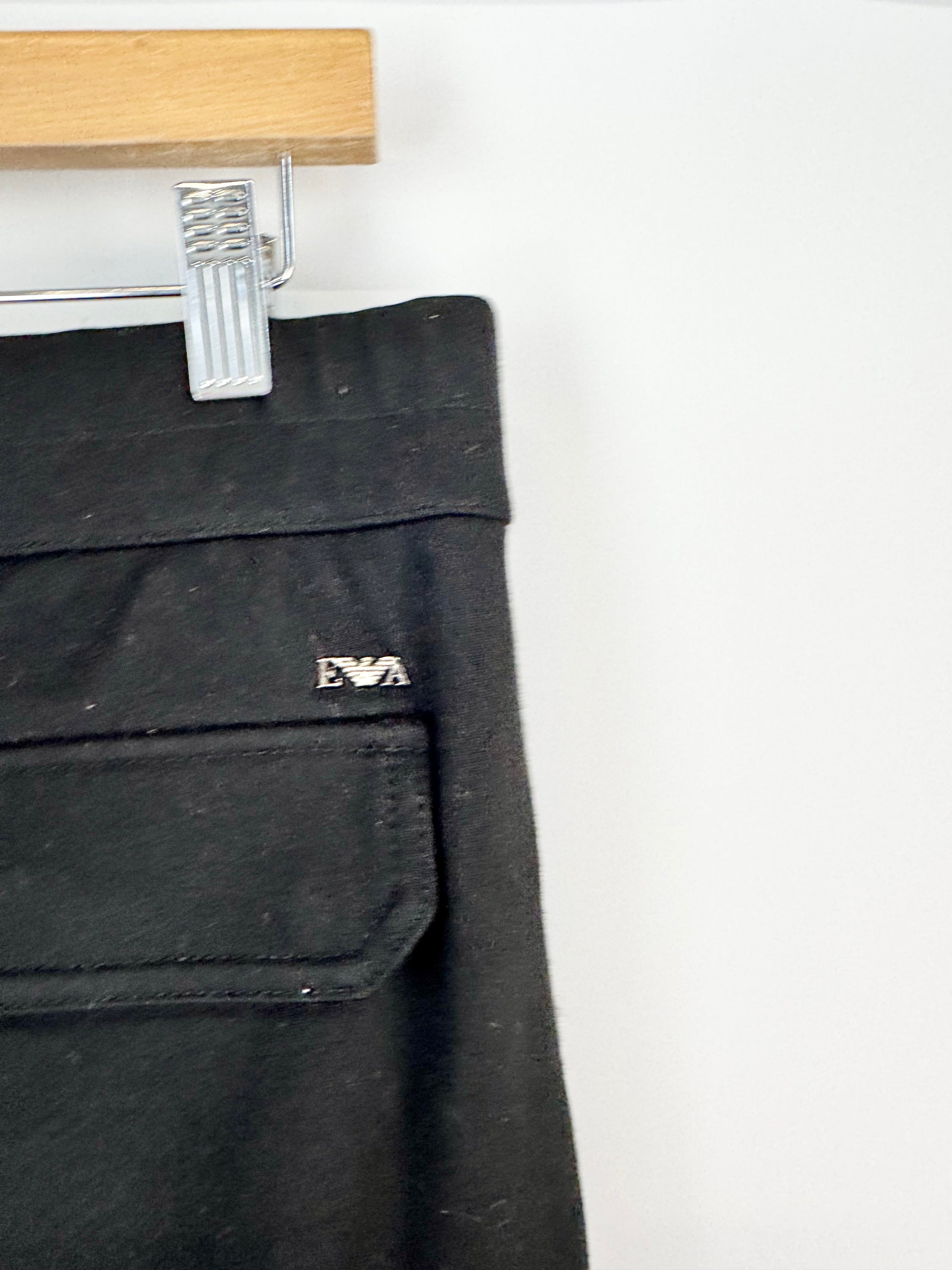 Emporio Armani Black Cargo Track Pant - M