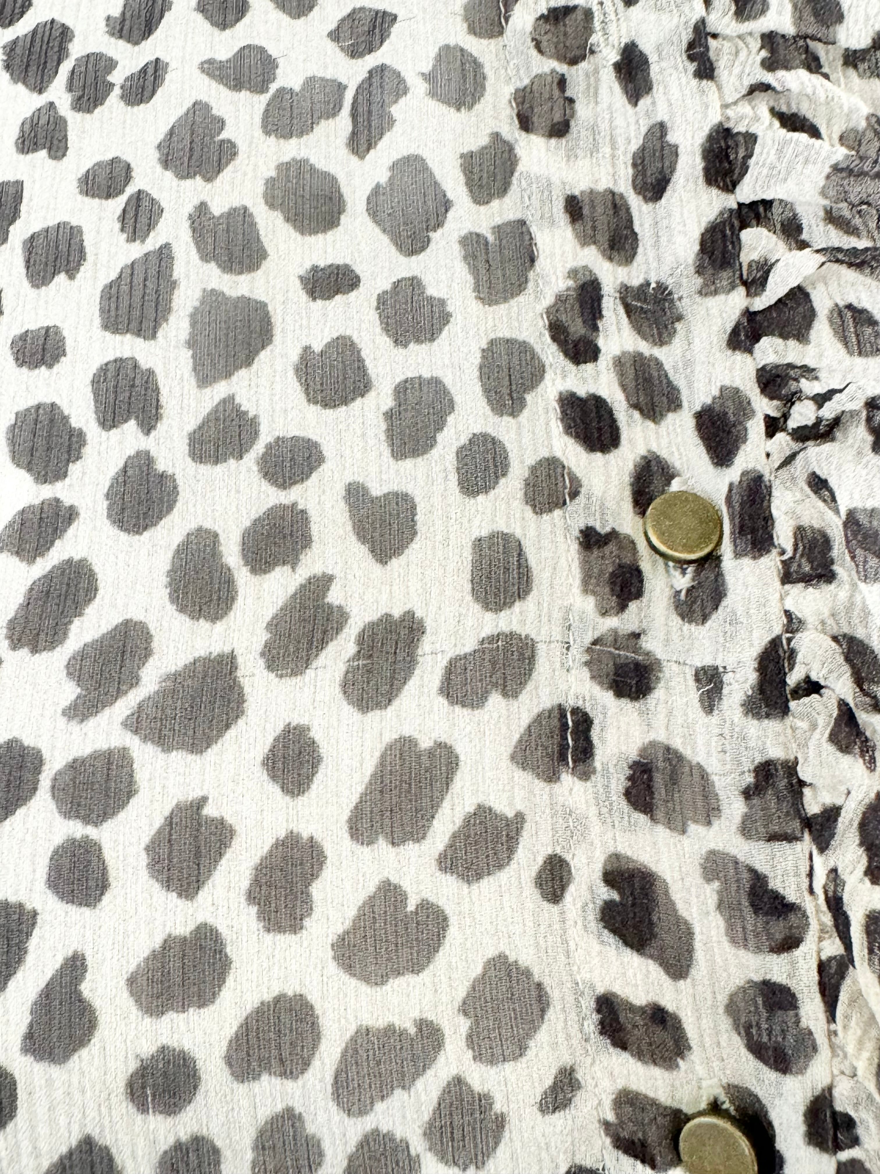 Husk Black & White Patterned Crepe Silk Maxi Dress - AU10
