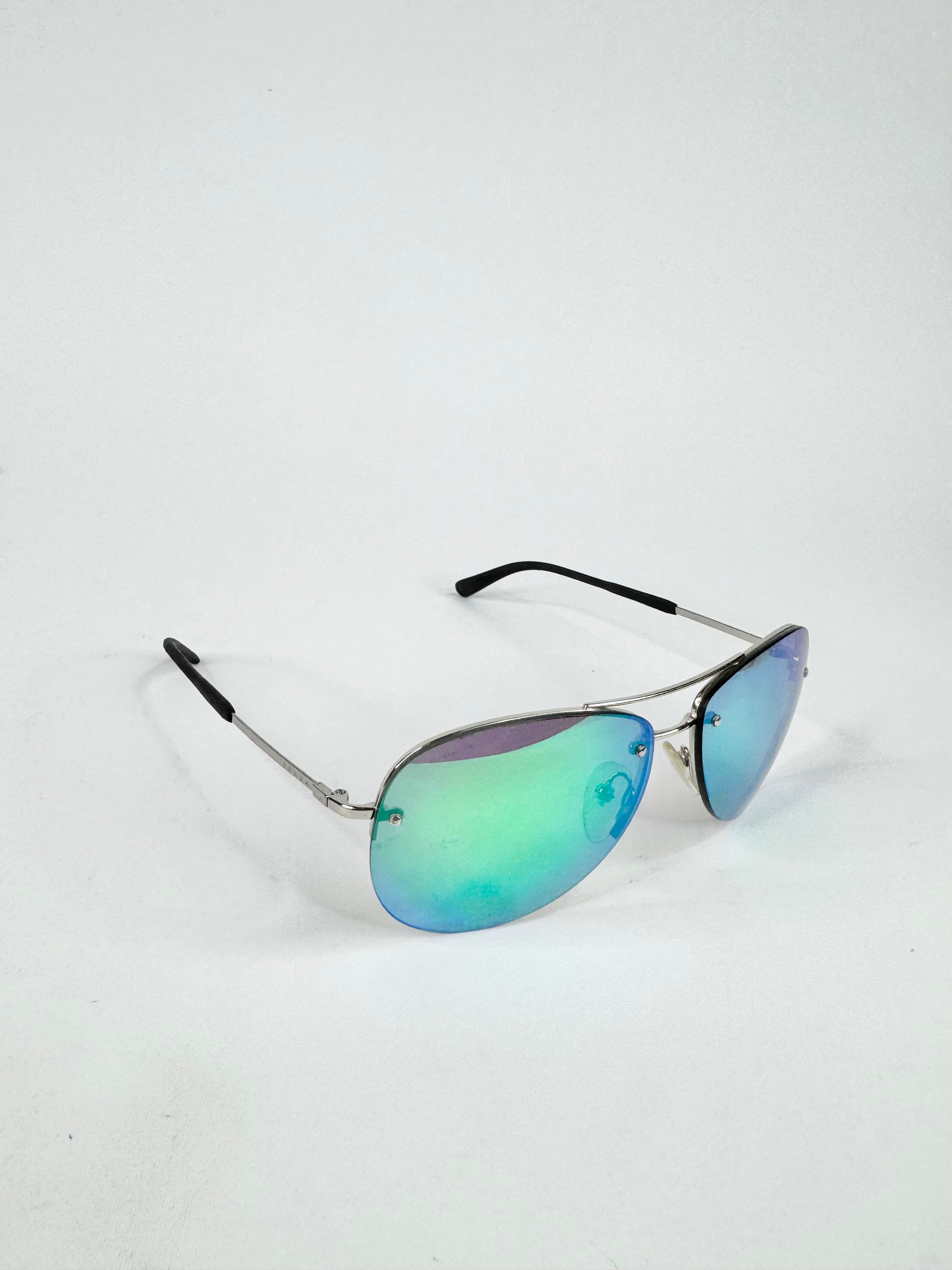Prada Linea Rossa Blue Mirrored Sunglasses
